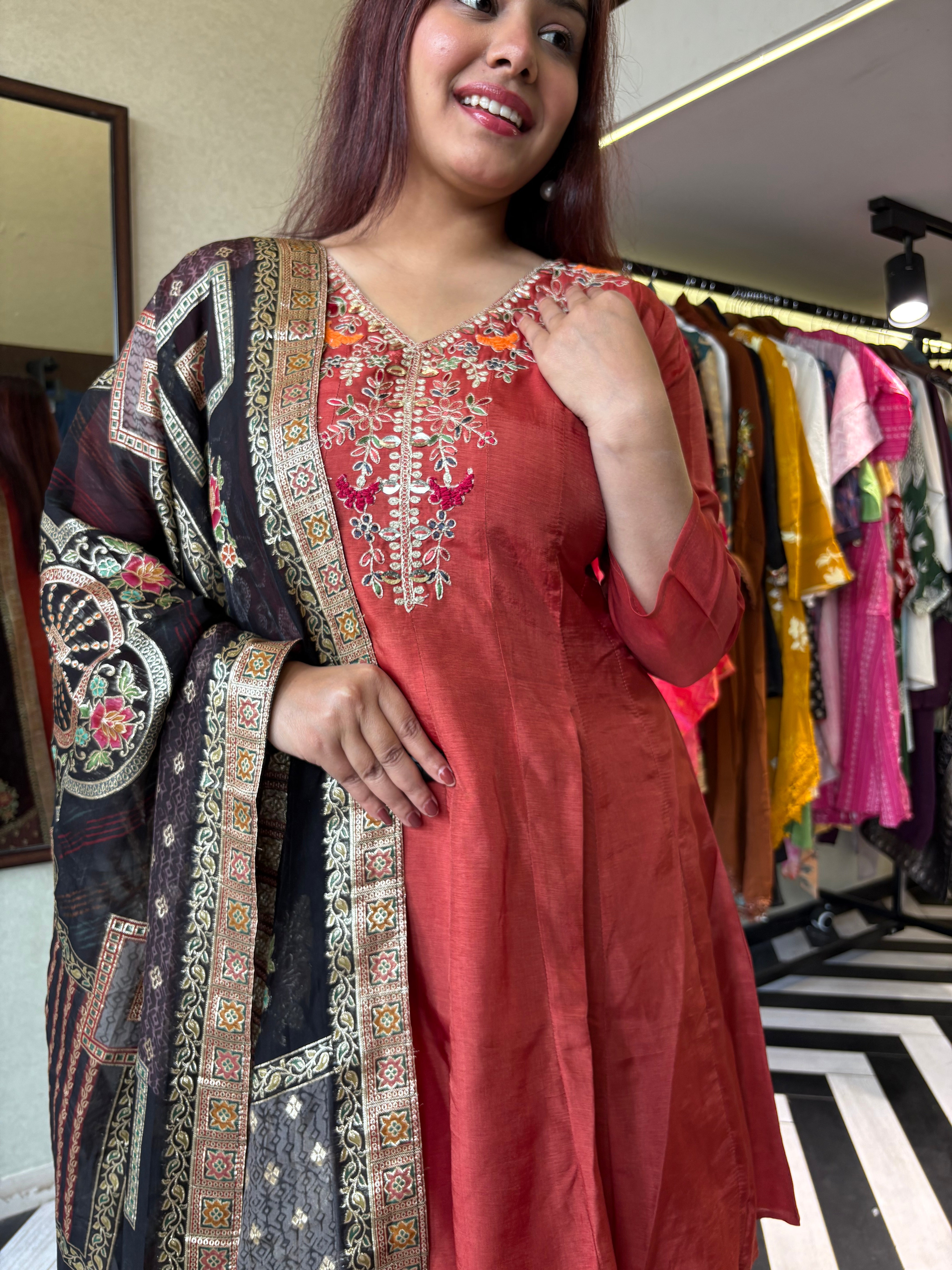 Image of Pure Georgette 3 Piece with Hand work