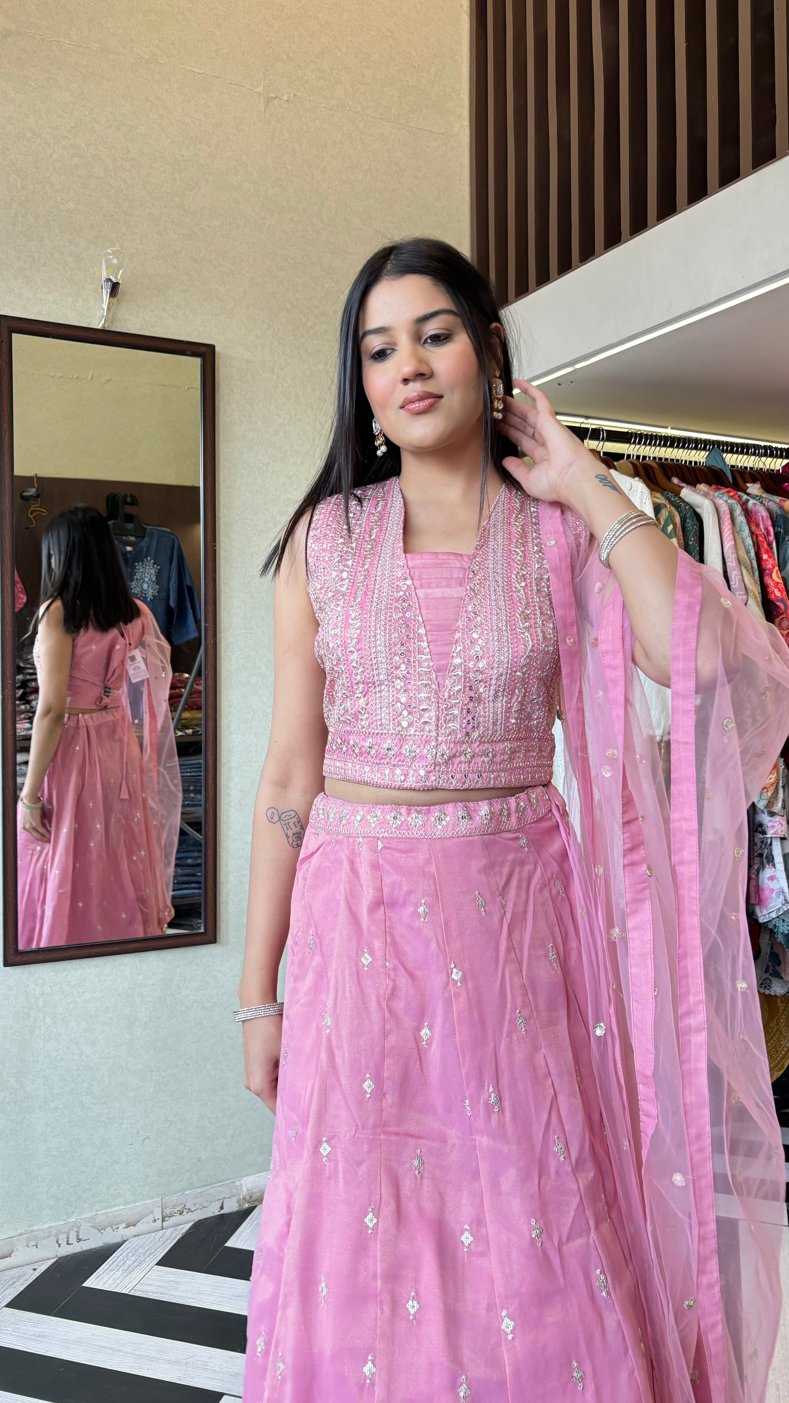 Image of Pure Shimmer 3 Piece with Hand work