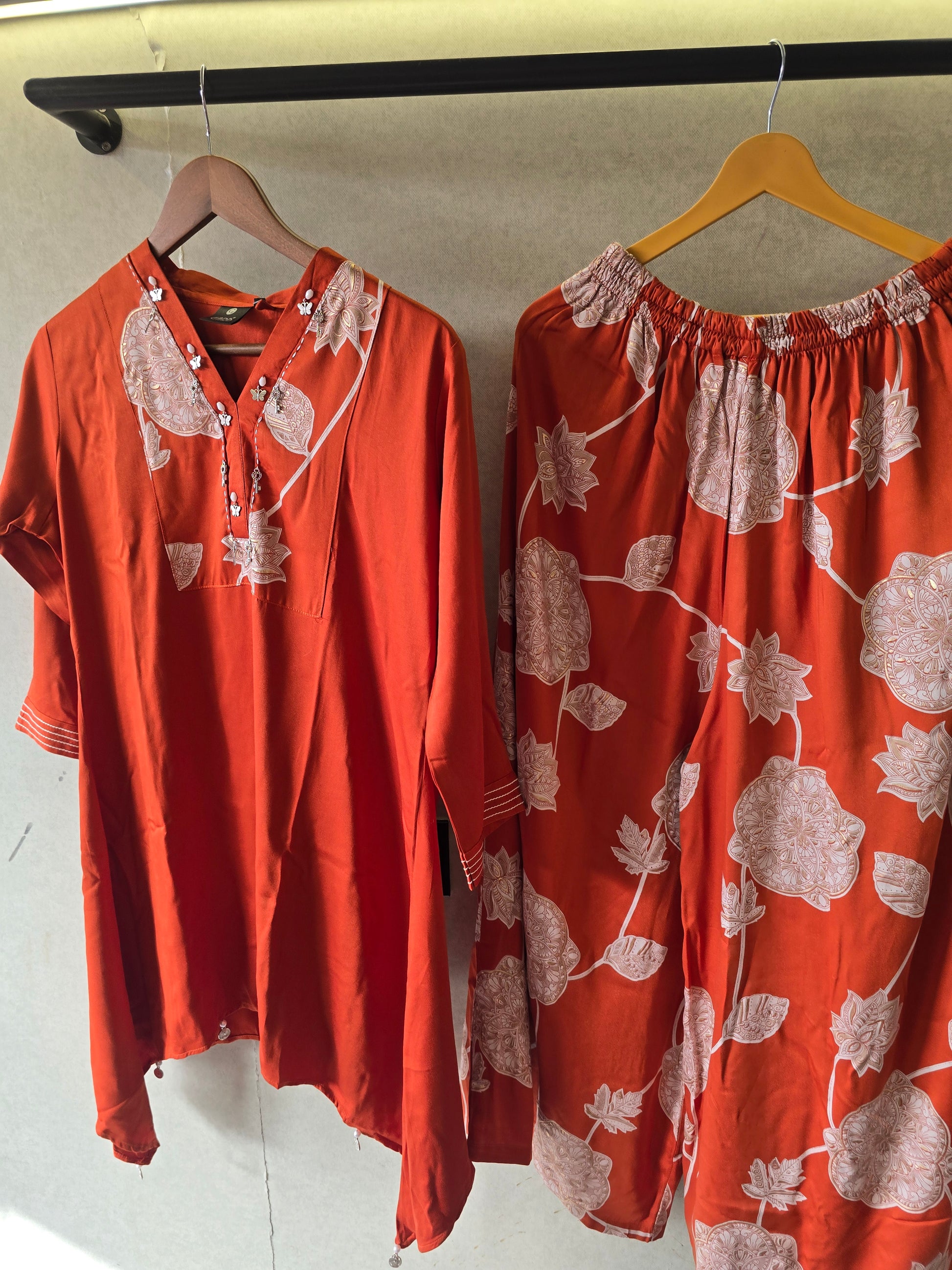 Rust Botanical Print Co-Ord Set