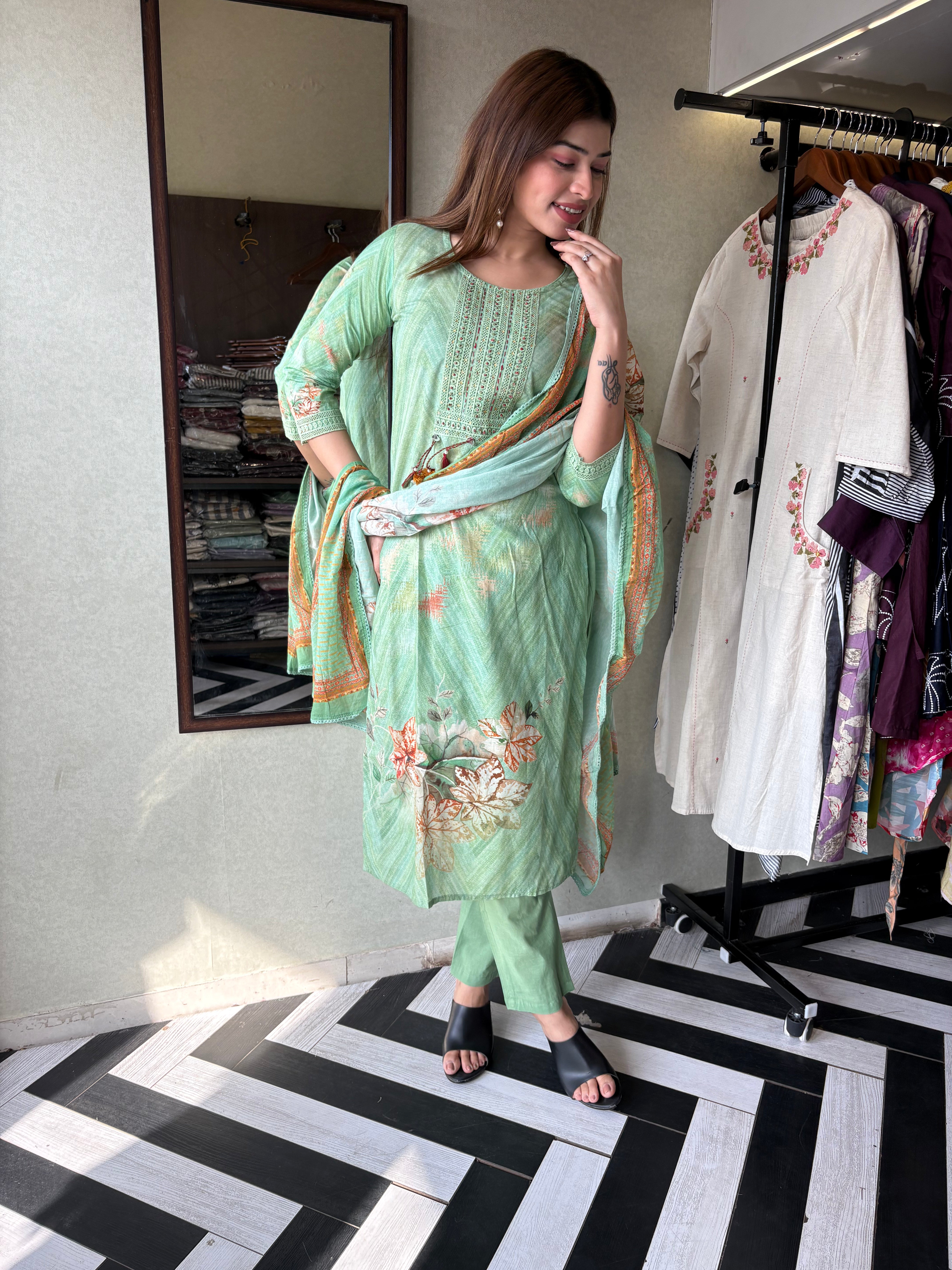 Pure Cotton Designer Kurti Sets