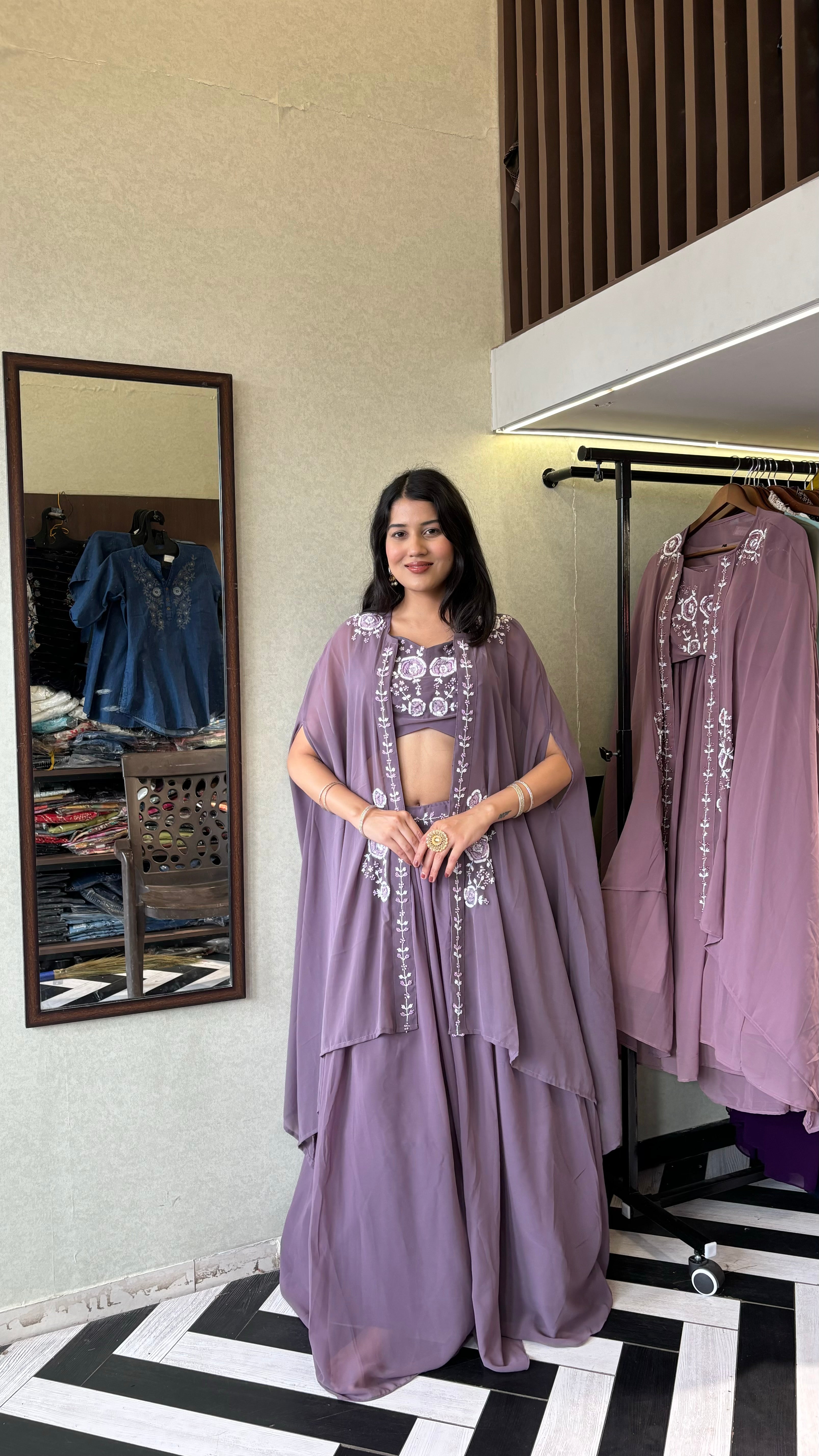 Image of Pure Georgette Set 3 Piece with Gown