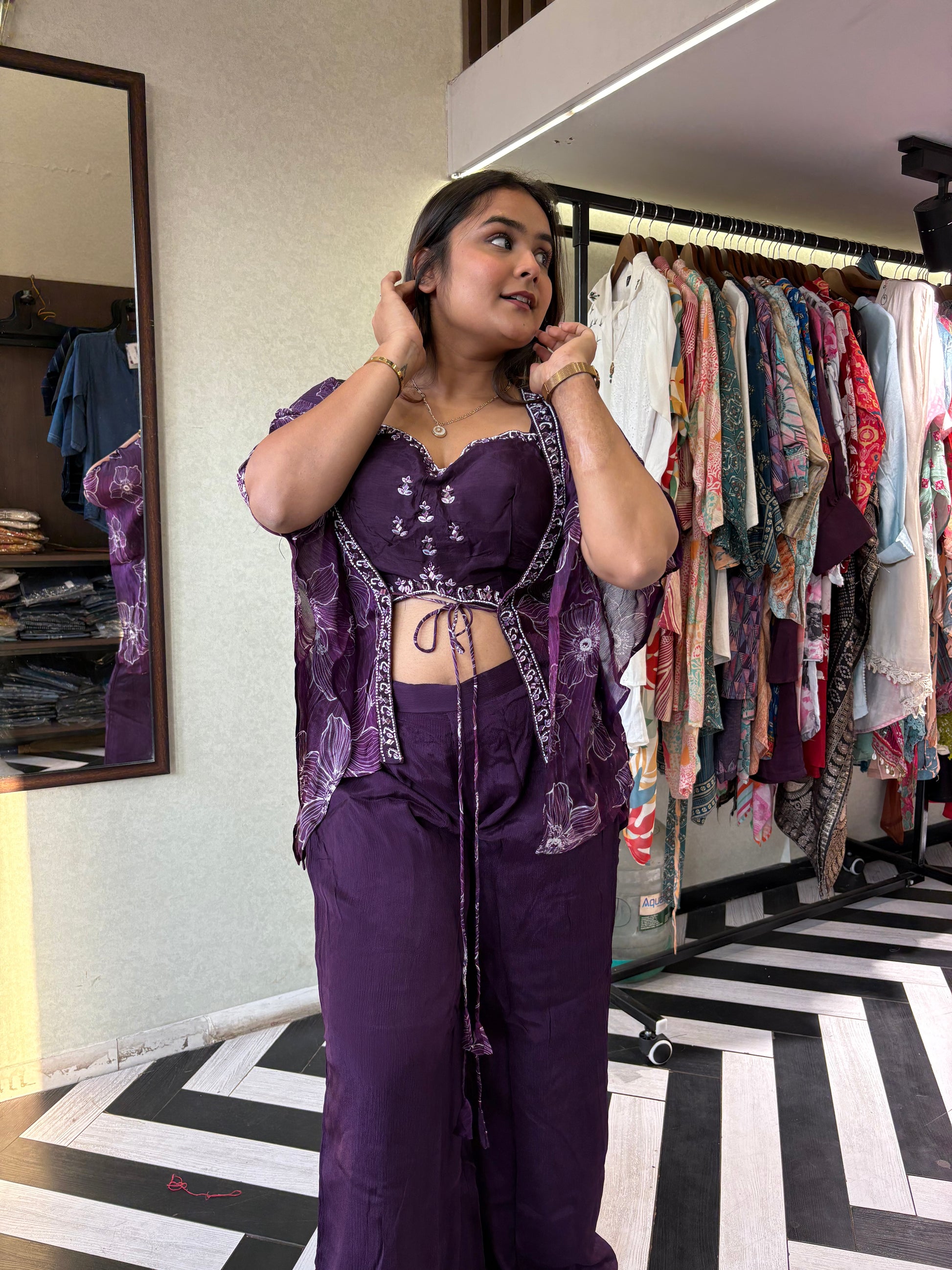 Pure Shimmer 3 Piece with Hand work