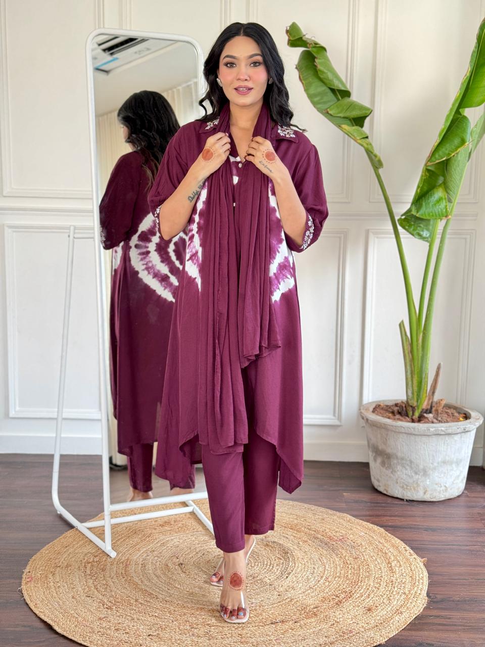 Image of Pure Cotton Coord Set with Designer Print