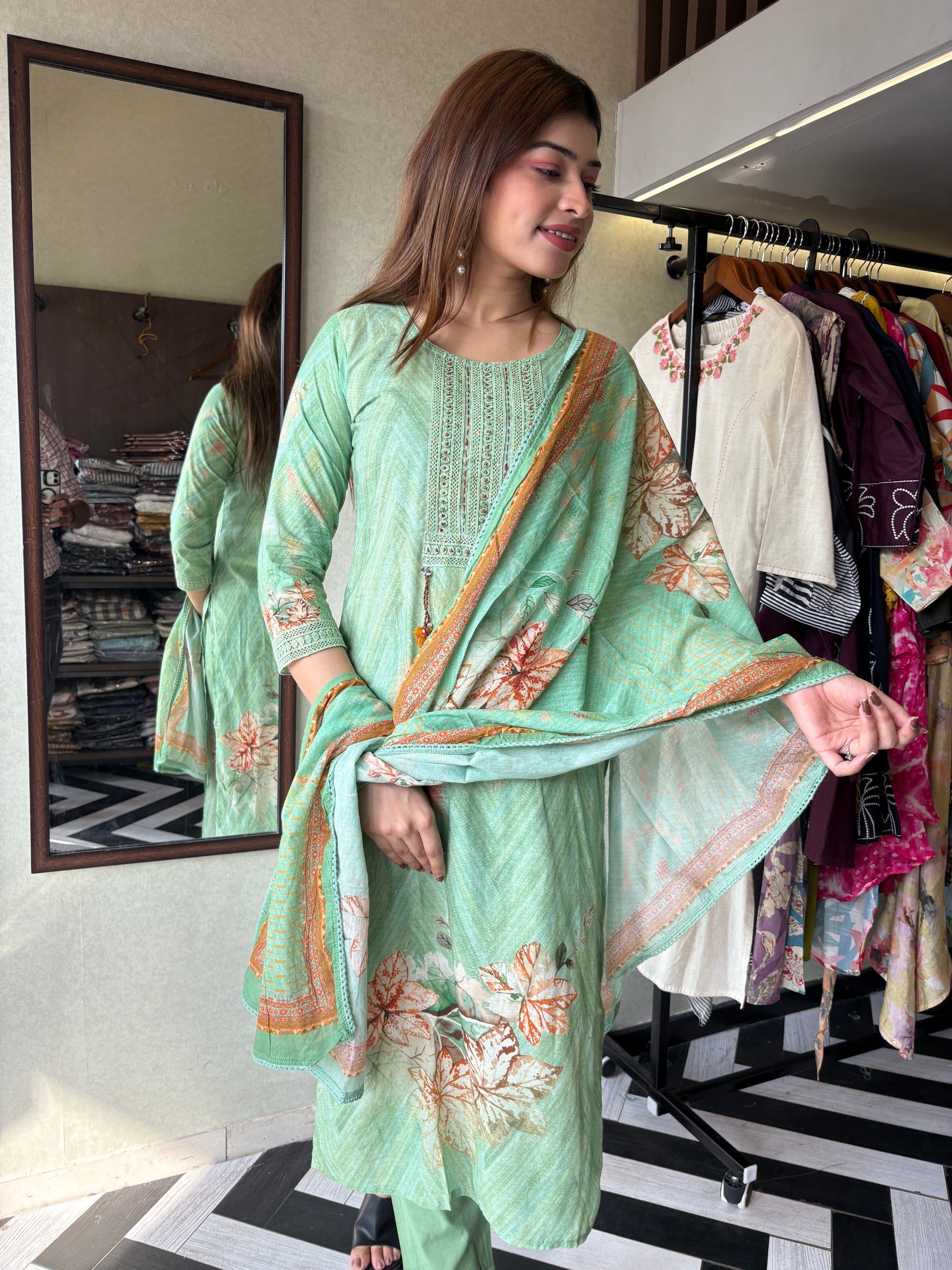 Pure Cotton Designer Kurti Sets