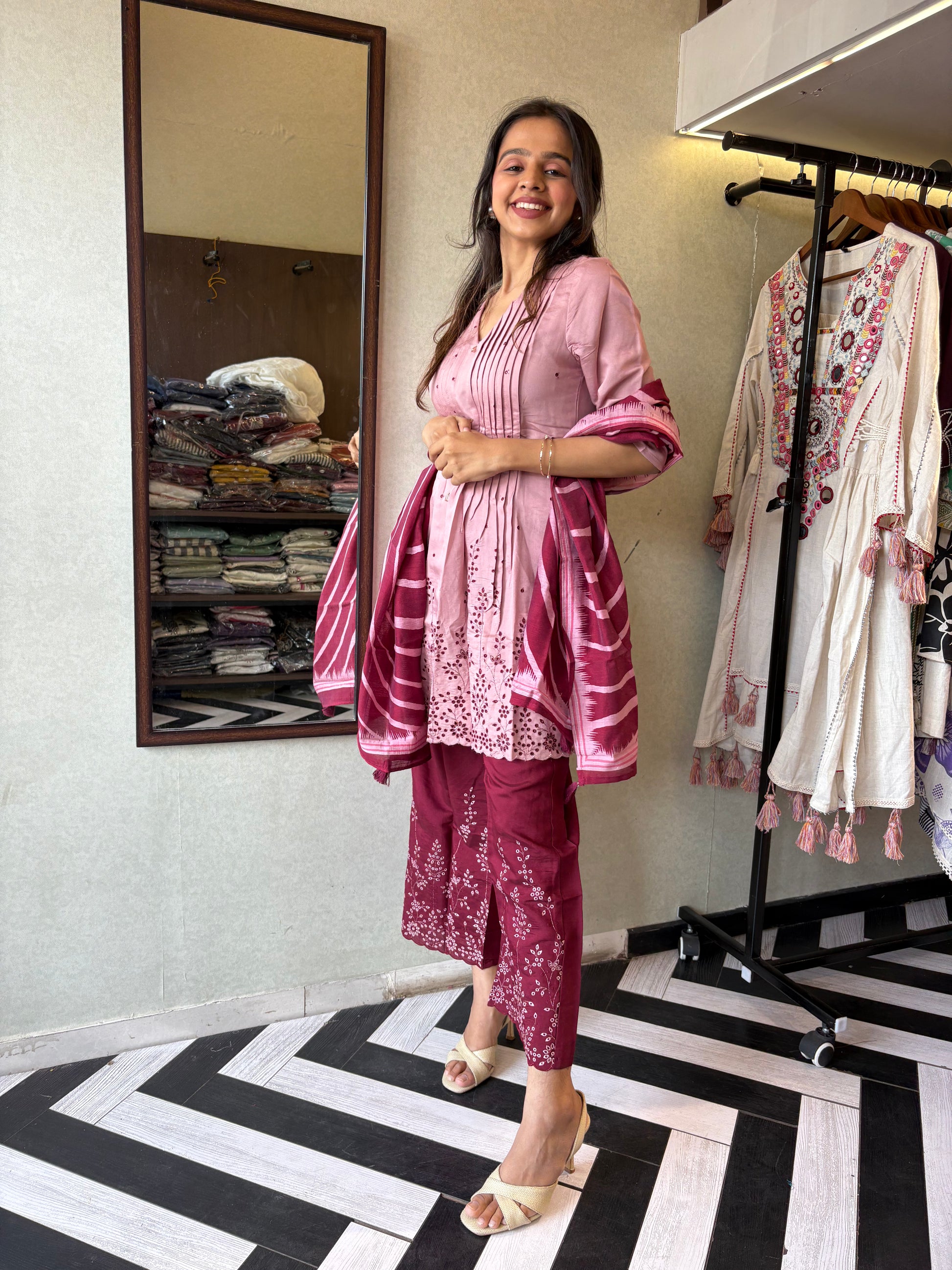 Bold in Red. Beautiful in Every Way!

Turn heads in this stunning 3-piece kurti set, crafted from breathable rayon cotton for all-day comfort and festive flair.