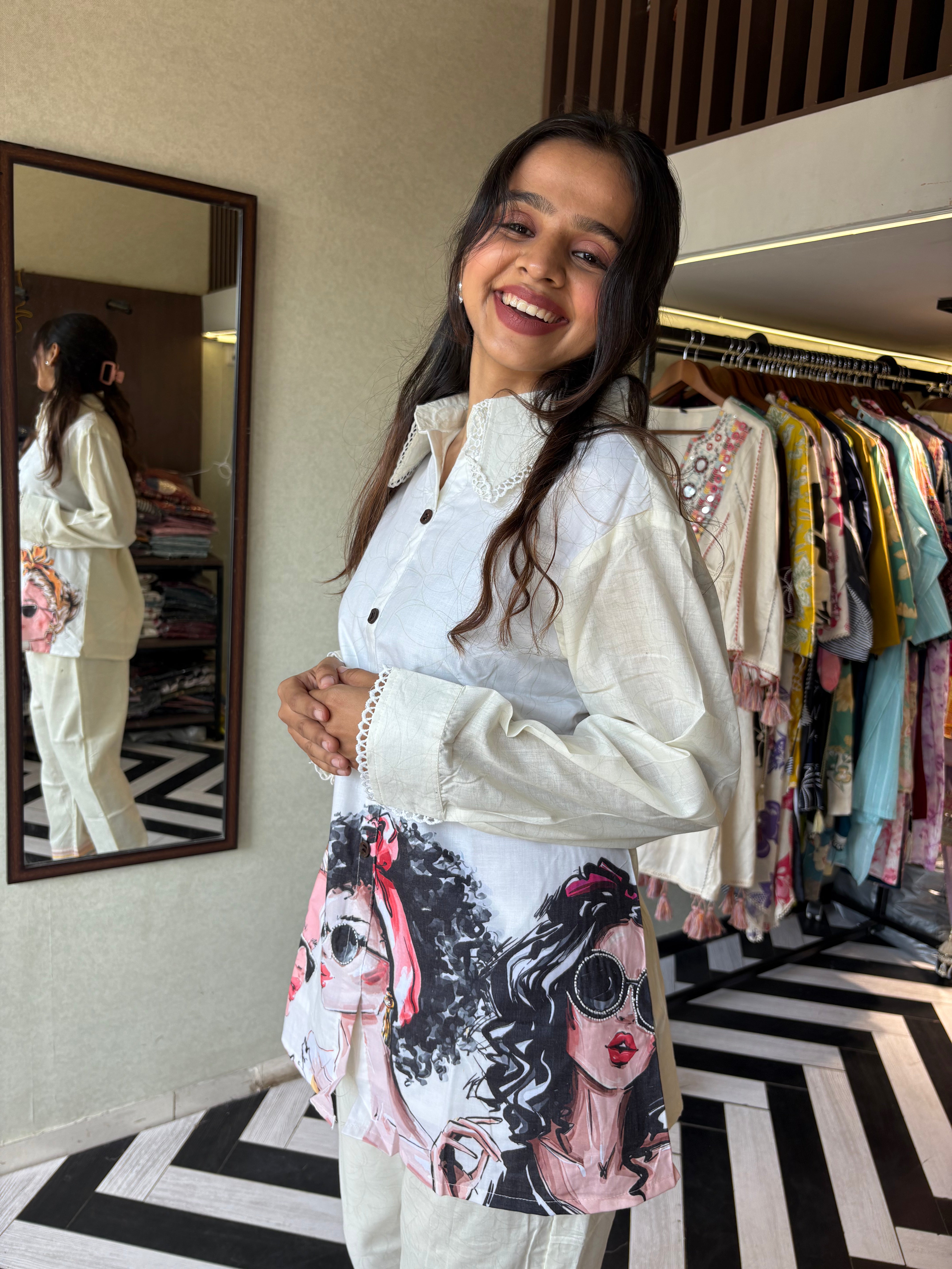 Image of Bold Prints. Breezy Feels. Beautiful You!

Unleash your everyday fashion with this pure cotton designer coord set in stunning figure prints! Soft, breathable & statement-making - it's your go-to pick for daily elegance and weekend flair.