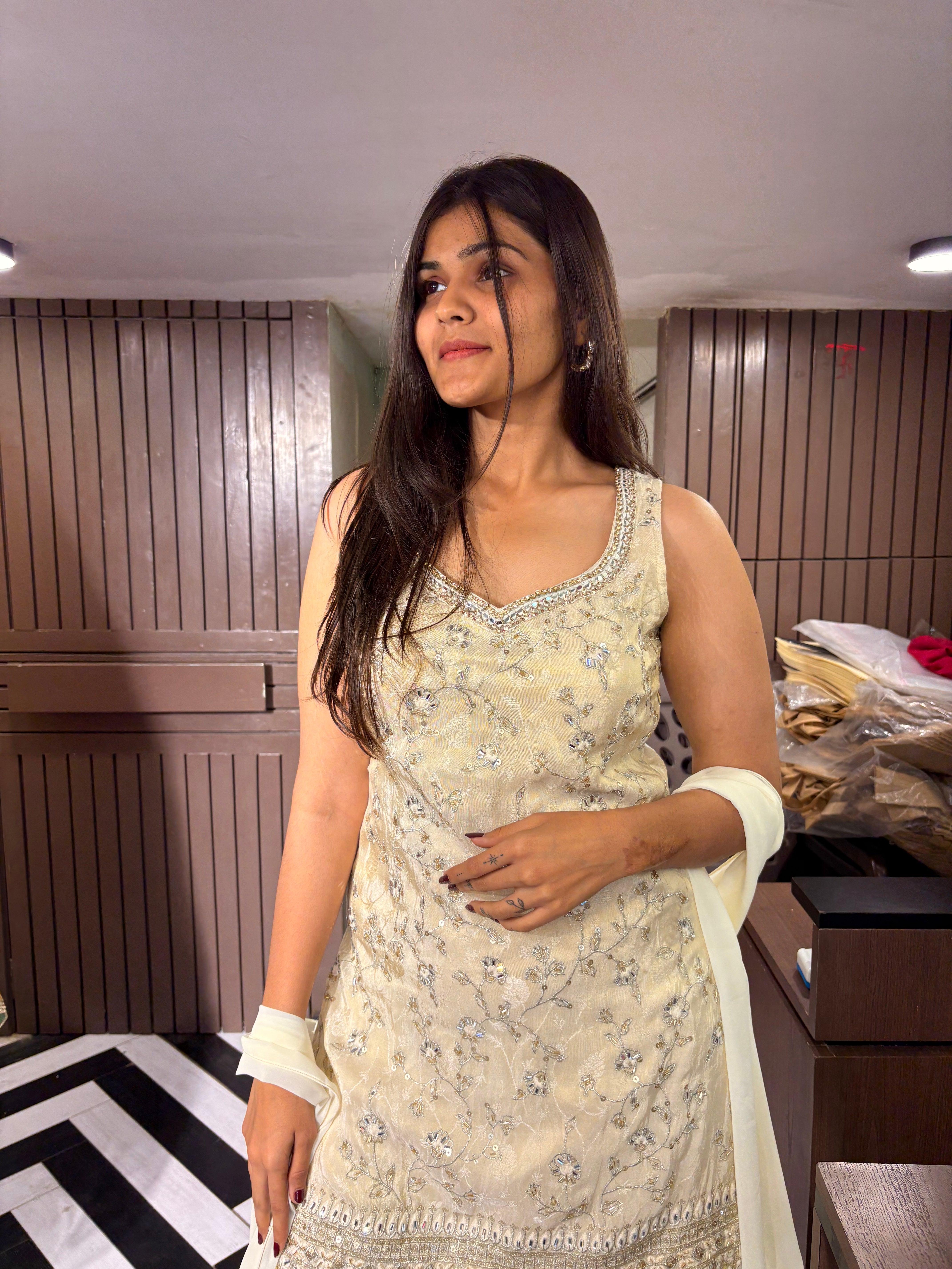 Pure Shimmer 3 Piece Indo western Set