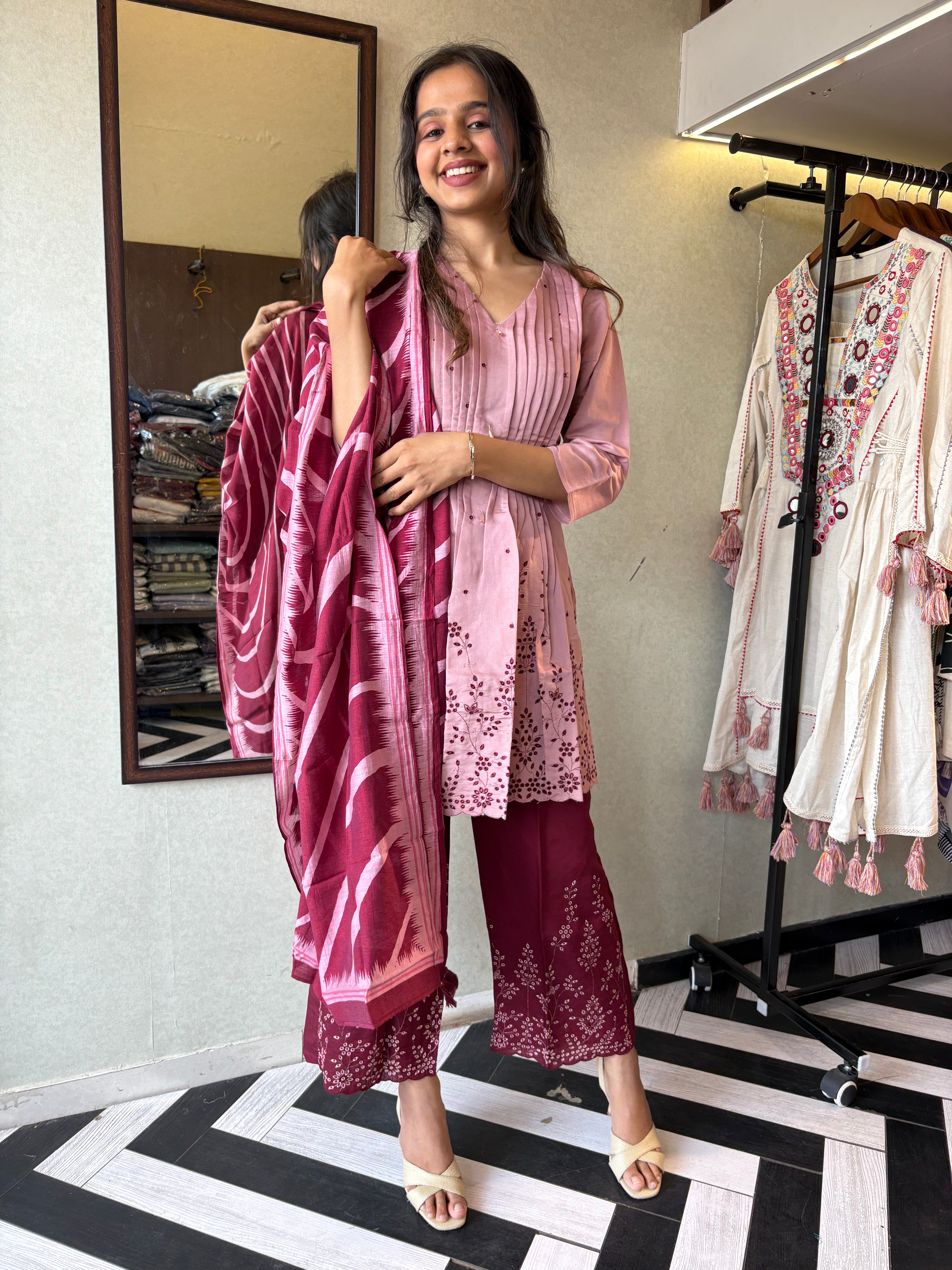 Image of Bold in Red. Beautiful in Every Way!

Turn heads in this stunning 3-piece kurti set, crafted from breathable rayon cotton for all-day comfort and festive flair.