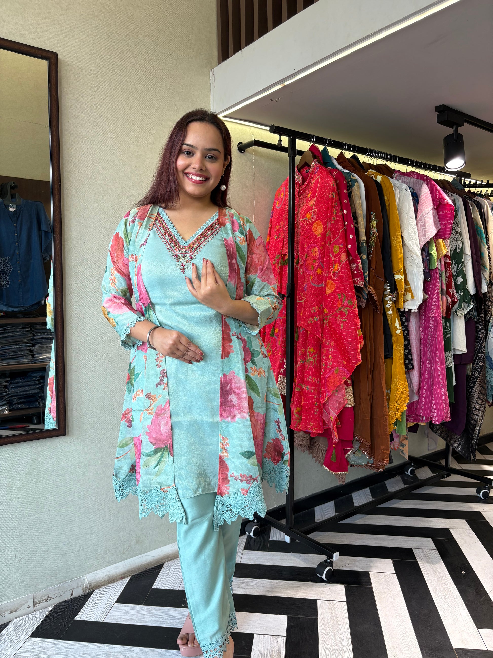 Pure Georgette 3 Piece with Hand work