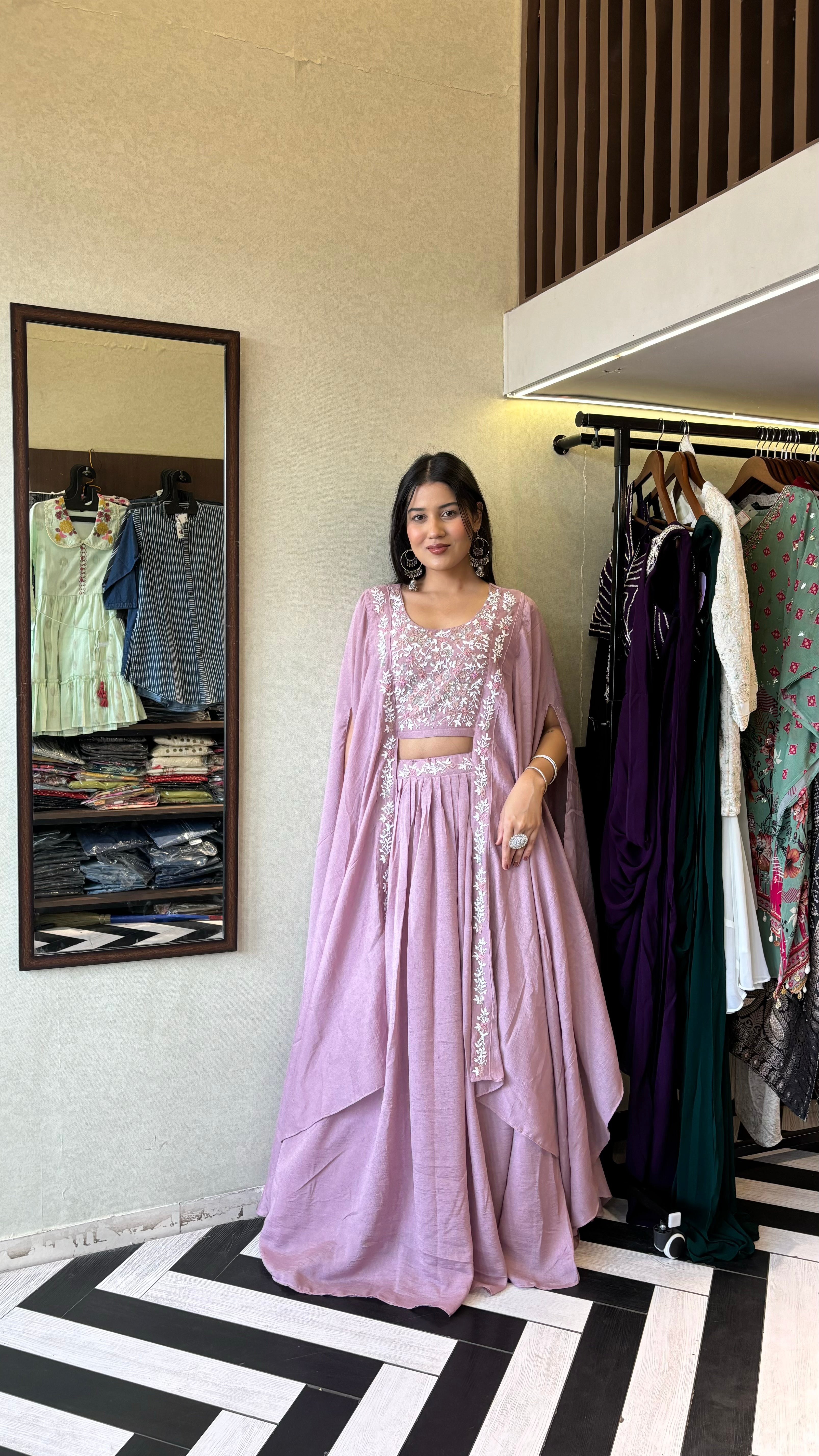 Image of Pure Georgette 2 Piece Set with Gown