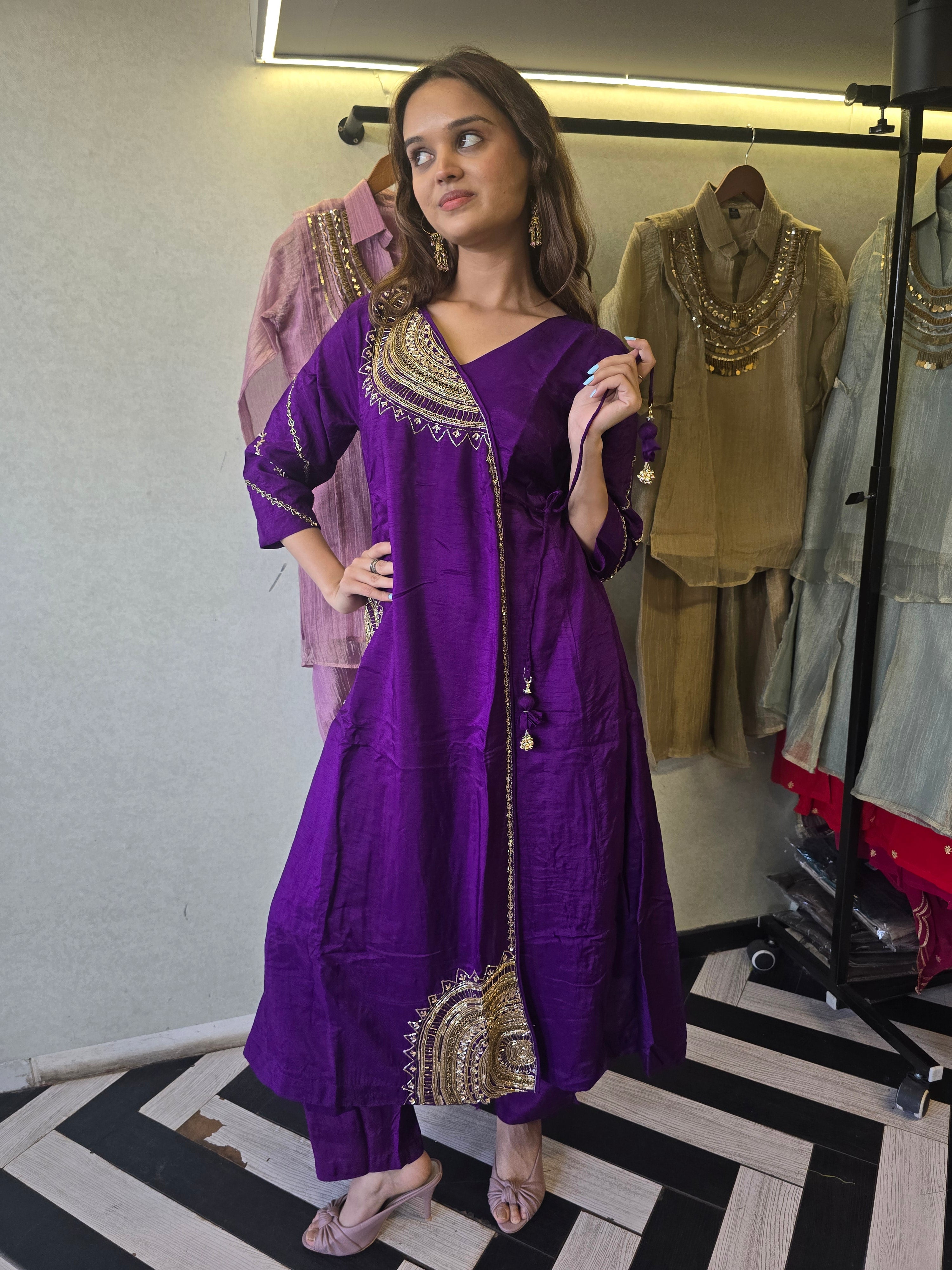 Image of Pure Russian Silk with Hand Work