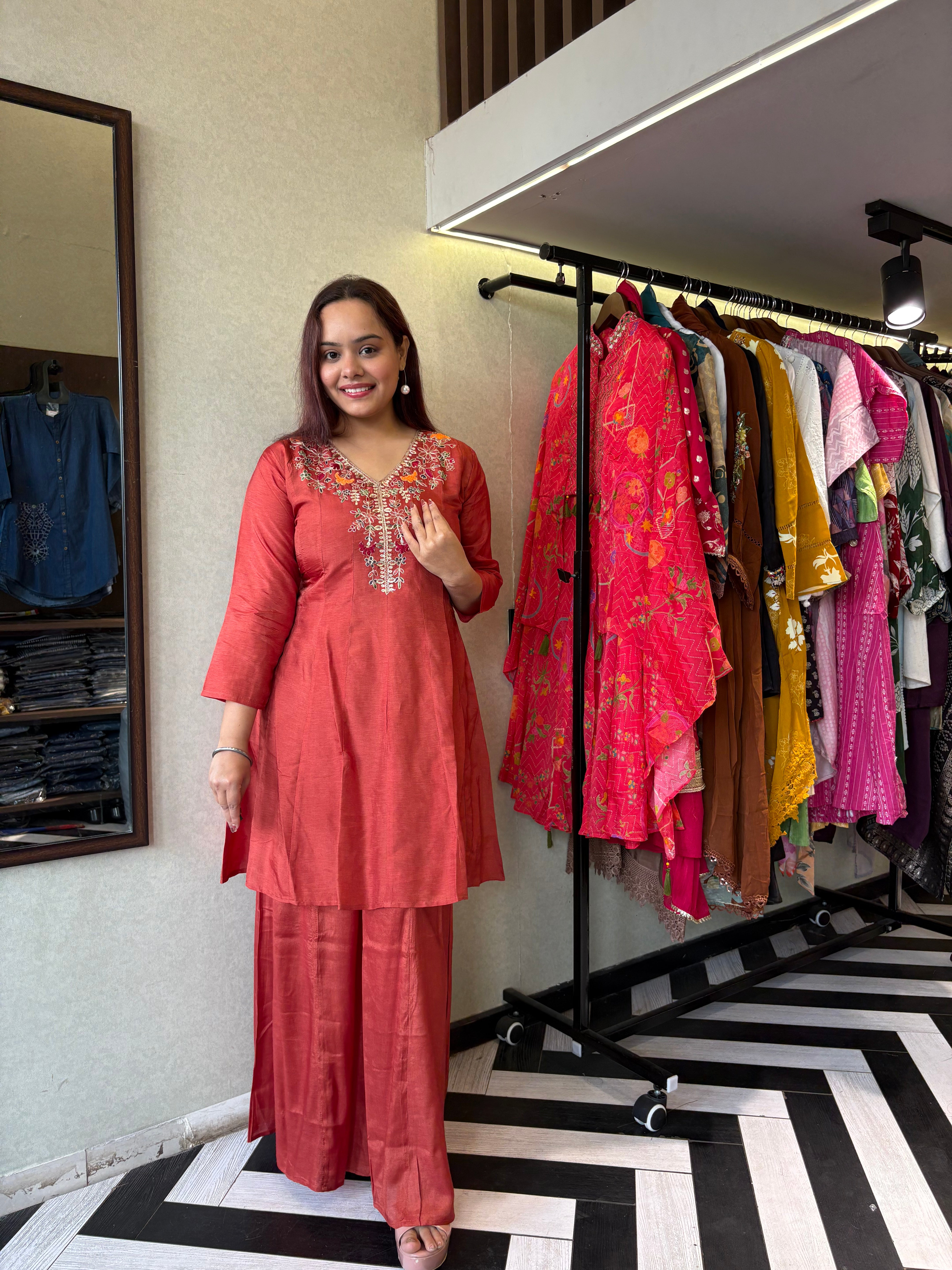 Image of Pure Georgette 3 Piece with Hand work