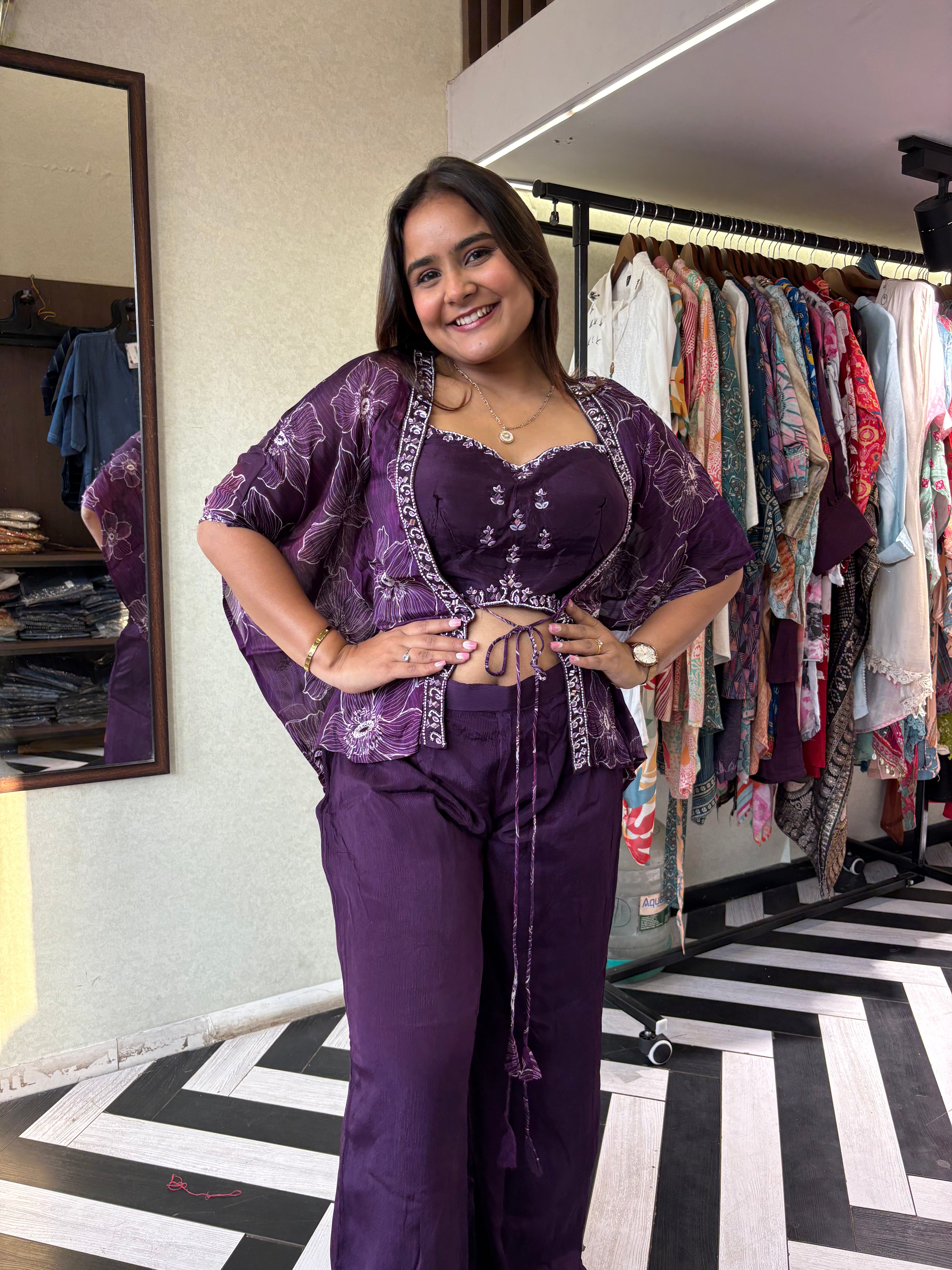 Image of Pure Shimmer 3 Piece with Hand work