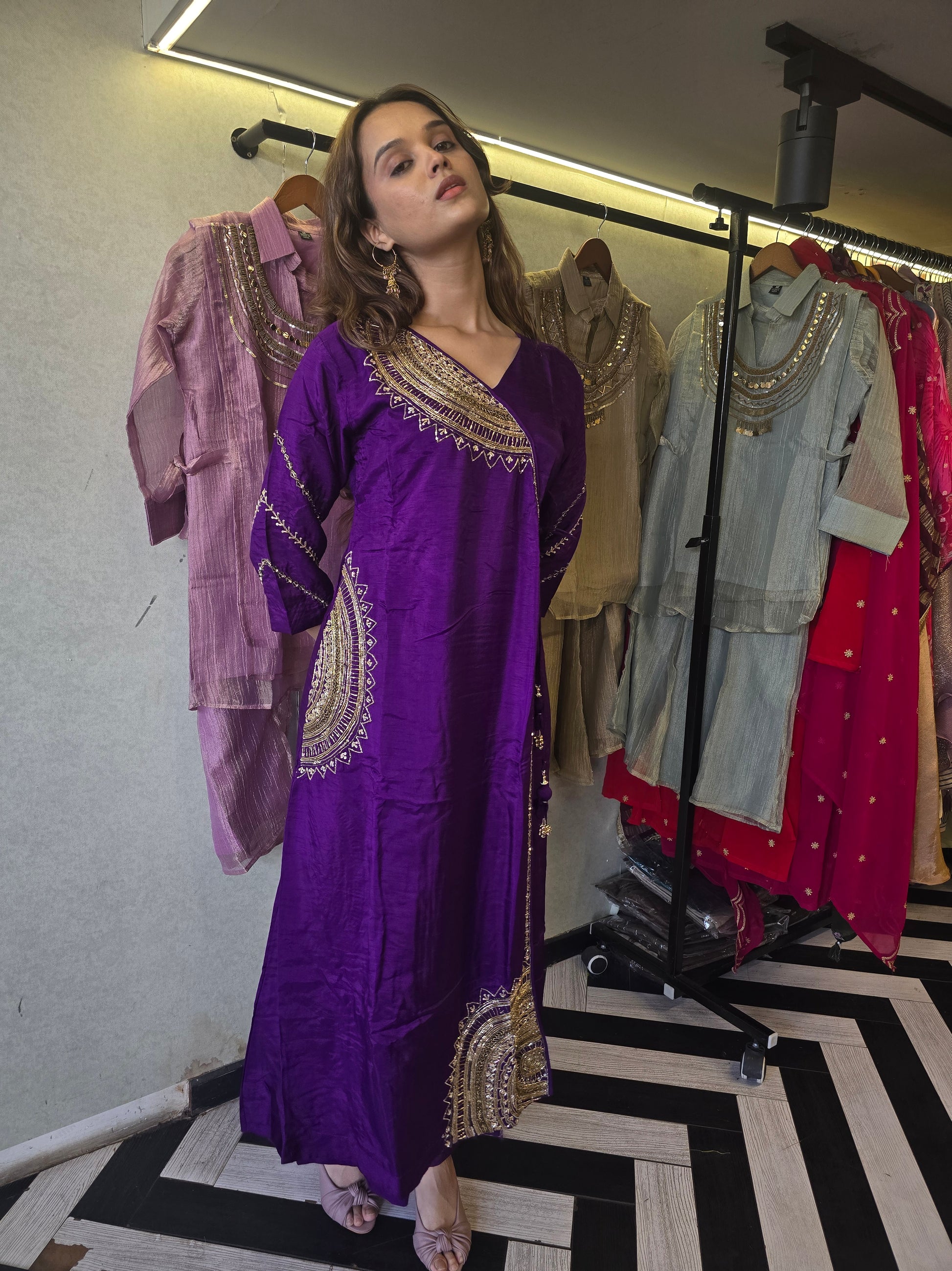 Pure Russian Silk with Hand Work
