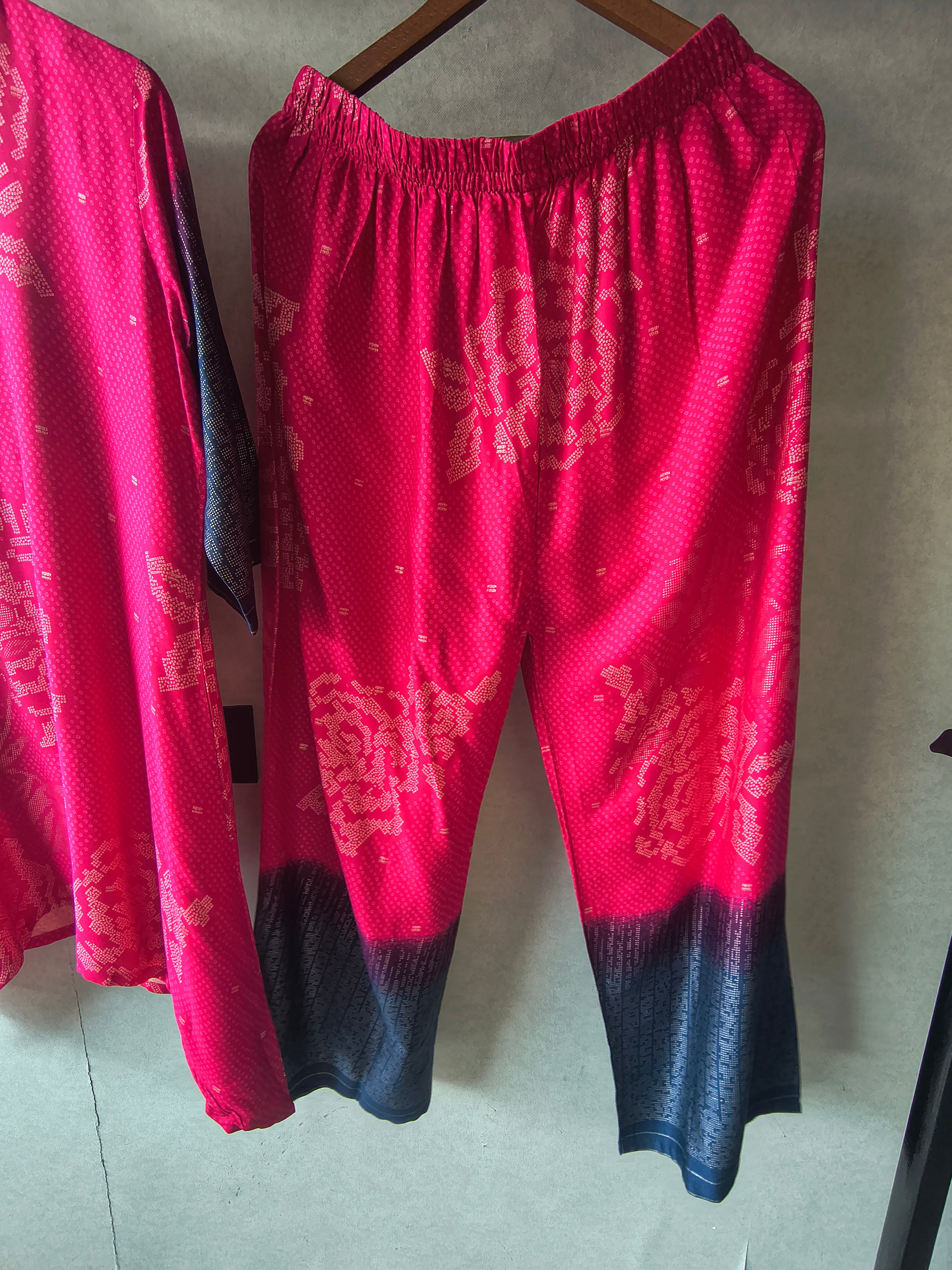 Image of Fuchsia Ikat Fusion Co-Ord Set