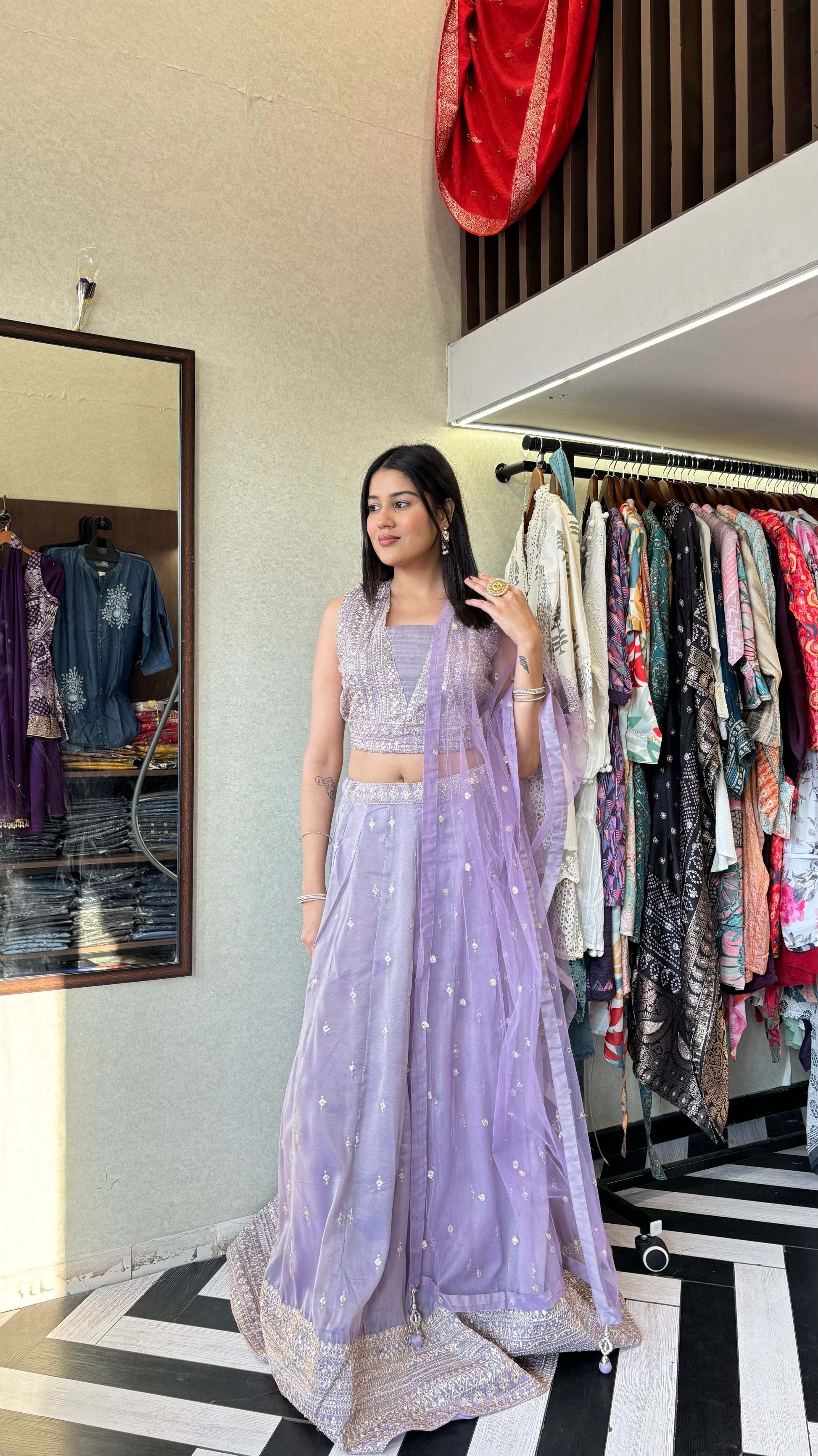 Pure Shimmer Indo western 3 Piece Set