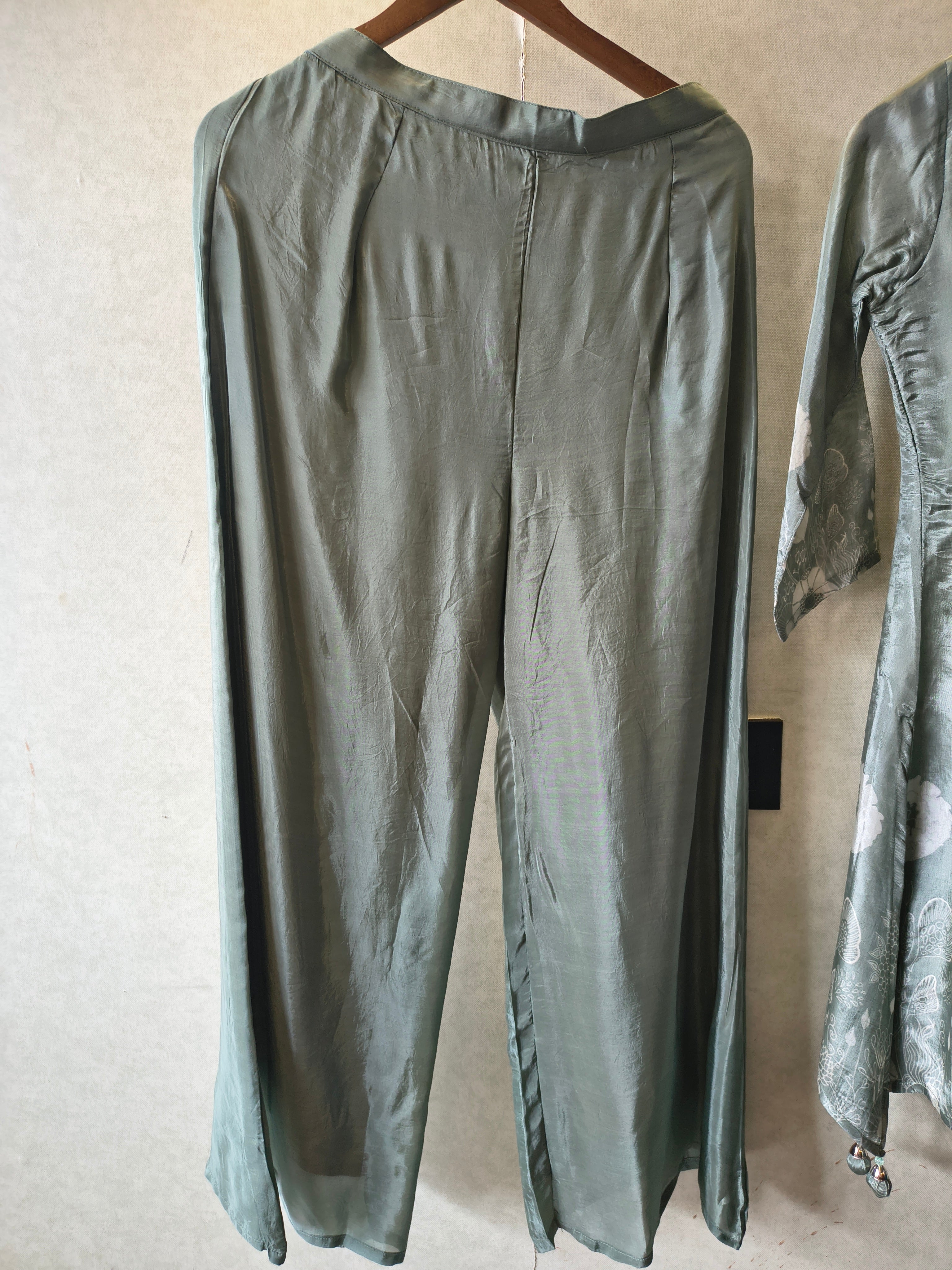 Image of Sage Green Embellished Floral Co-Ord Set
