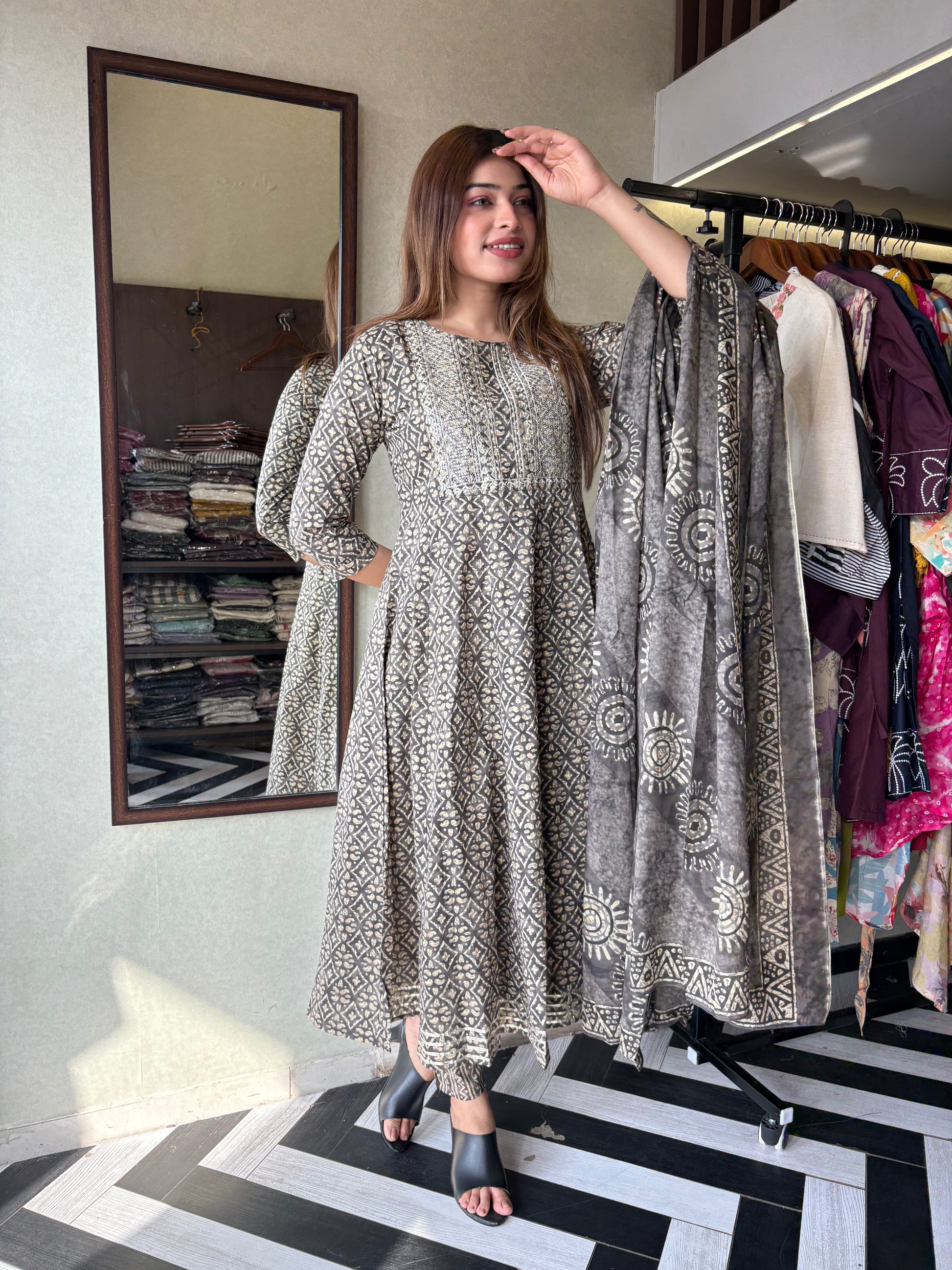 Pure Cotton Kurti Set with Designer Print