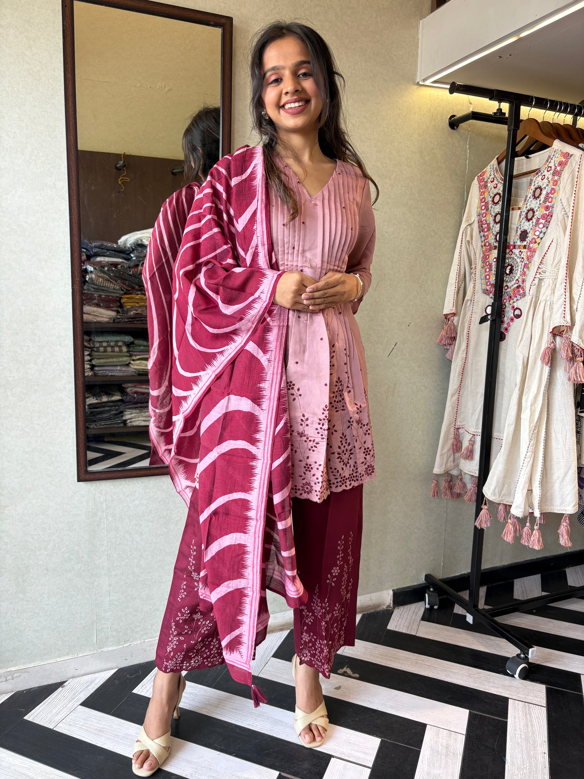 Bold in Red. Beautiful in Every Way!

Turn heads in this stunning 3-piece kurti set, crafted from breathable rayon cotton for all-day comfort and festive flair.