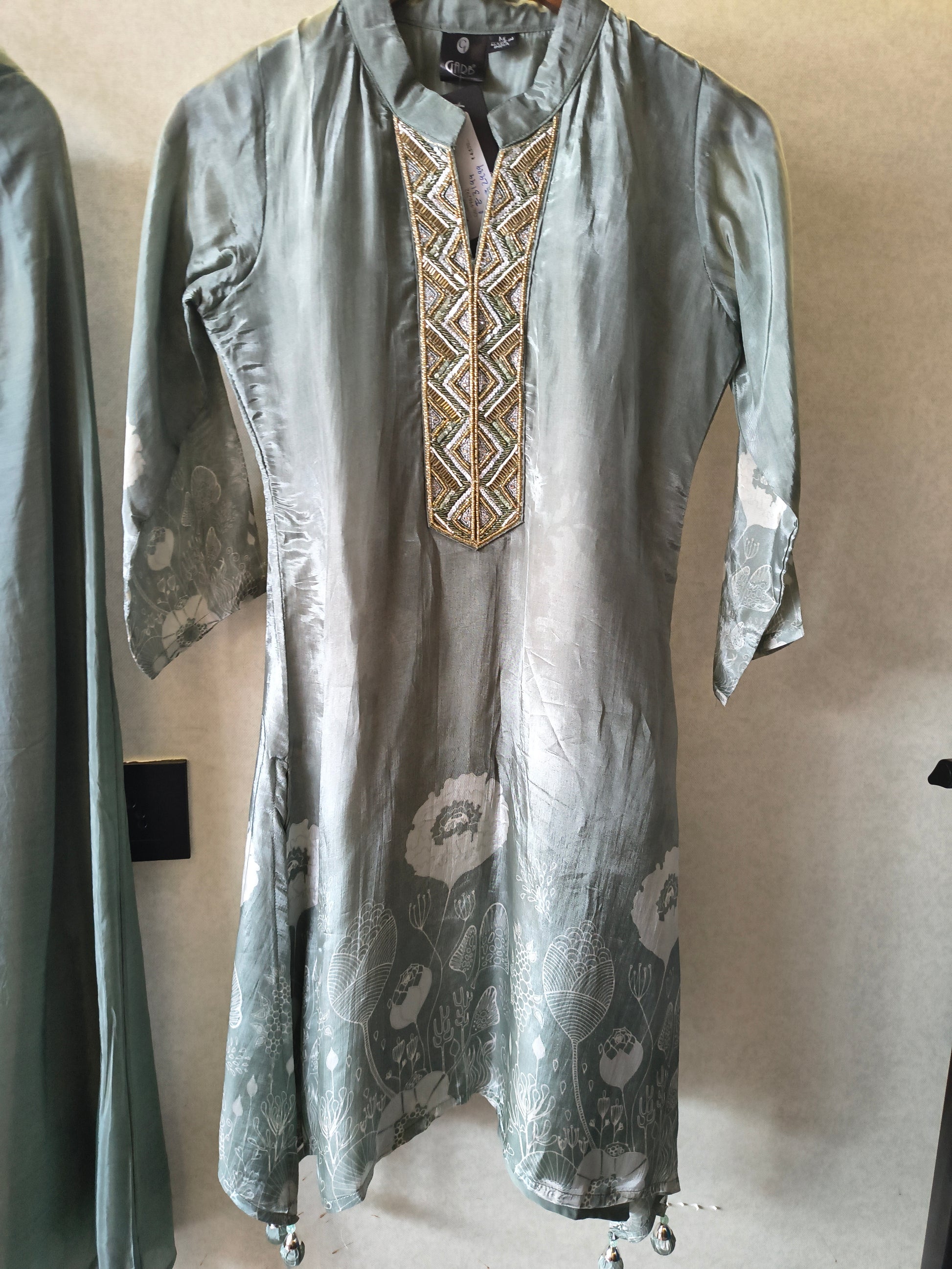 Sage Green Embellished Floral Co-Ord Set