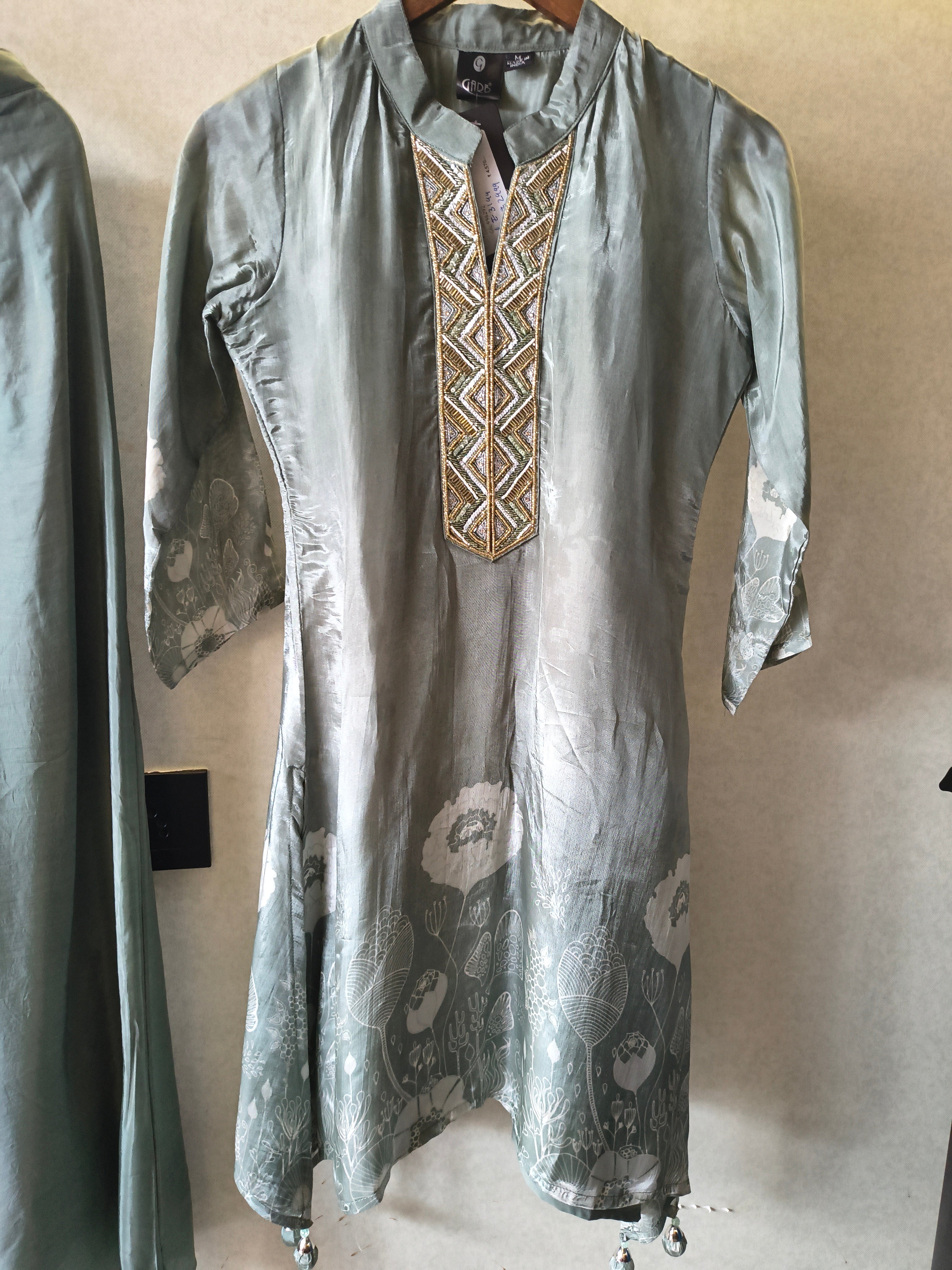 Image of Sage Green Embellished Floral Co-Ord Set