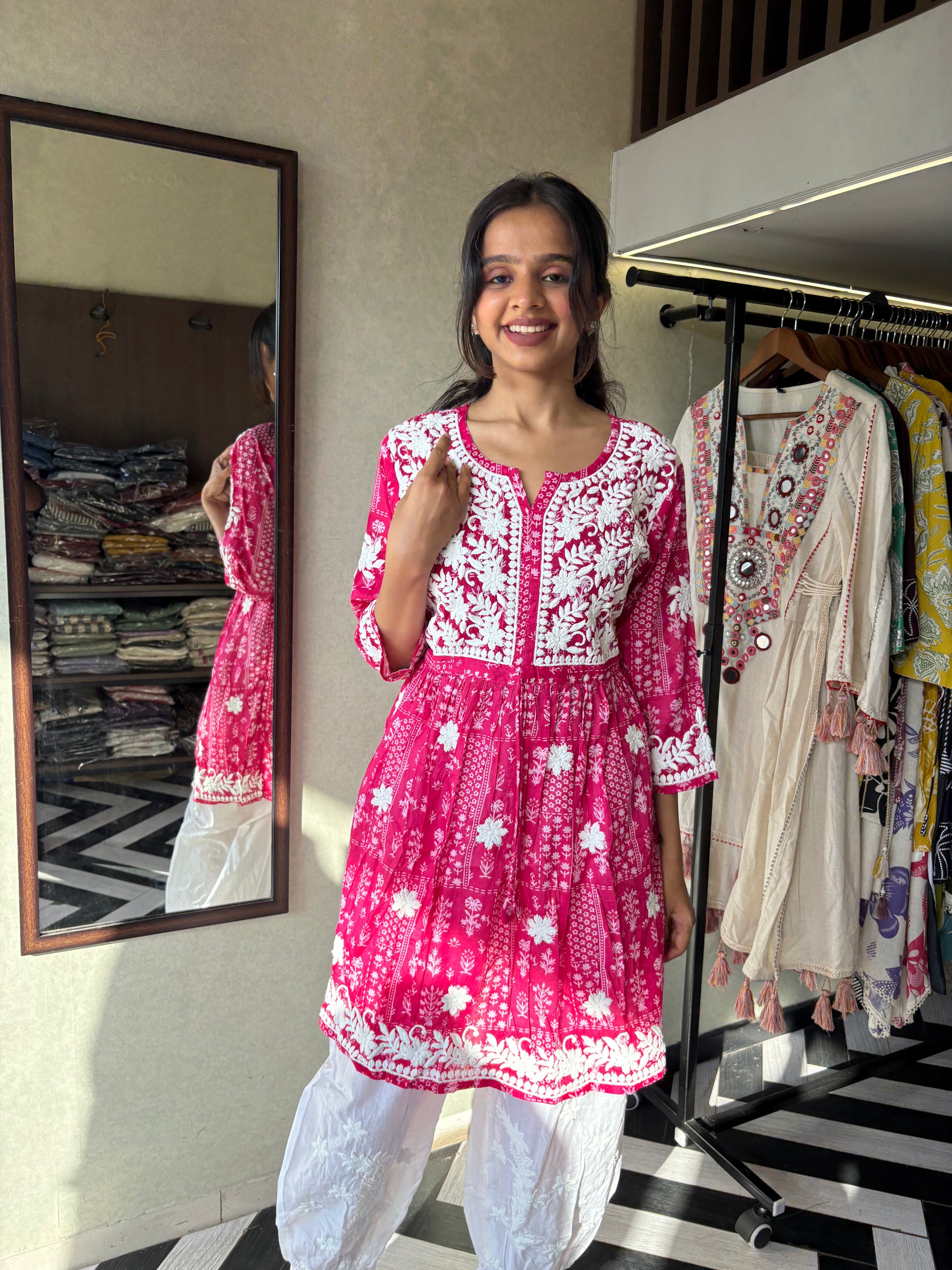 Pure Lucknowi 2 Piece Embroidery Coord Set