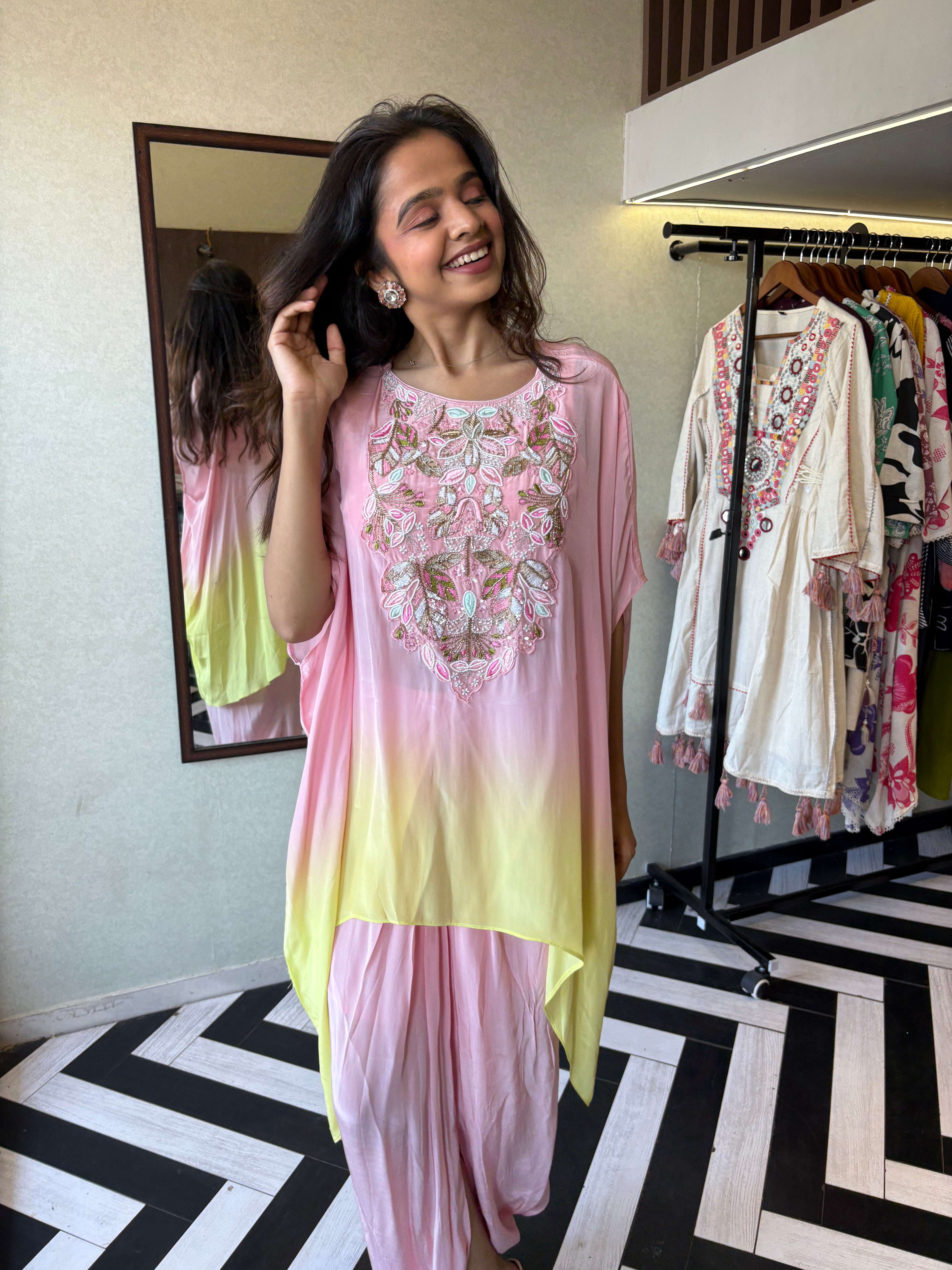 Image of Step into the spotlight with this stunning 2-piece coord set in rich green shimmer - crafted from premium shimmer fabric with accessory detailing that brings elegance to life