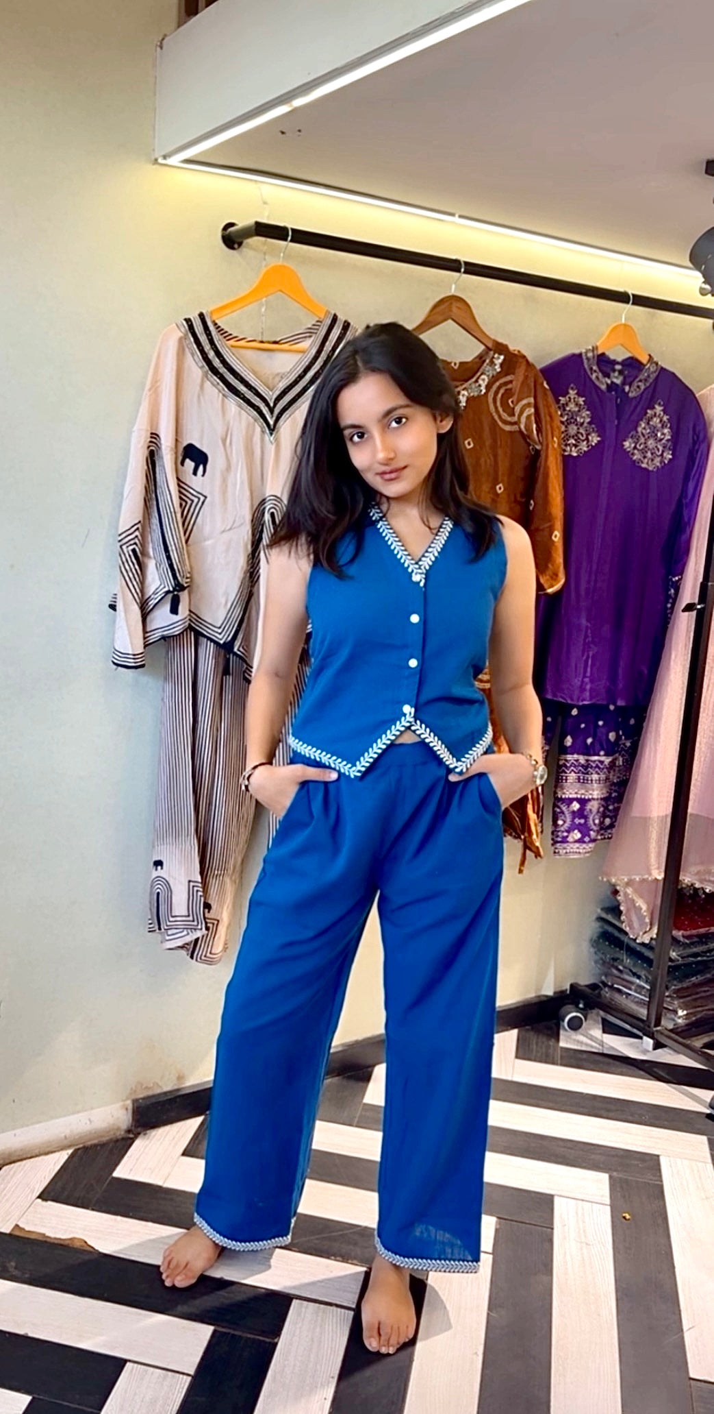 Image of Pure Cotton 2 Piece Casual Formal Set