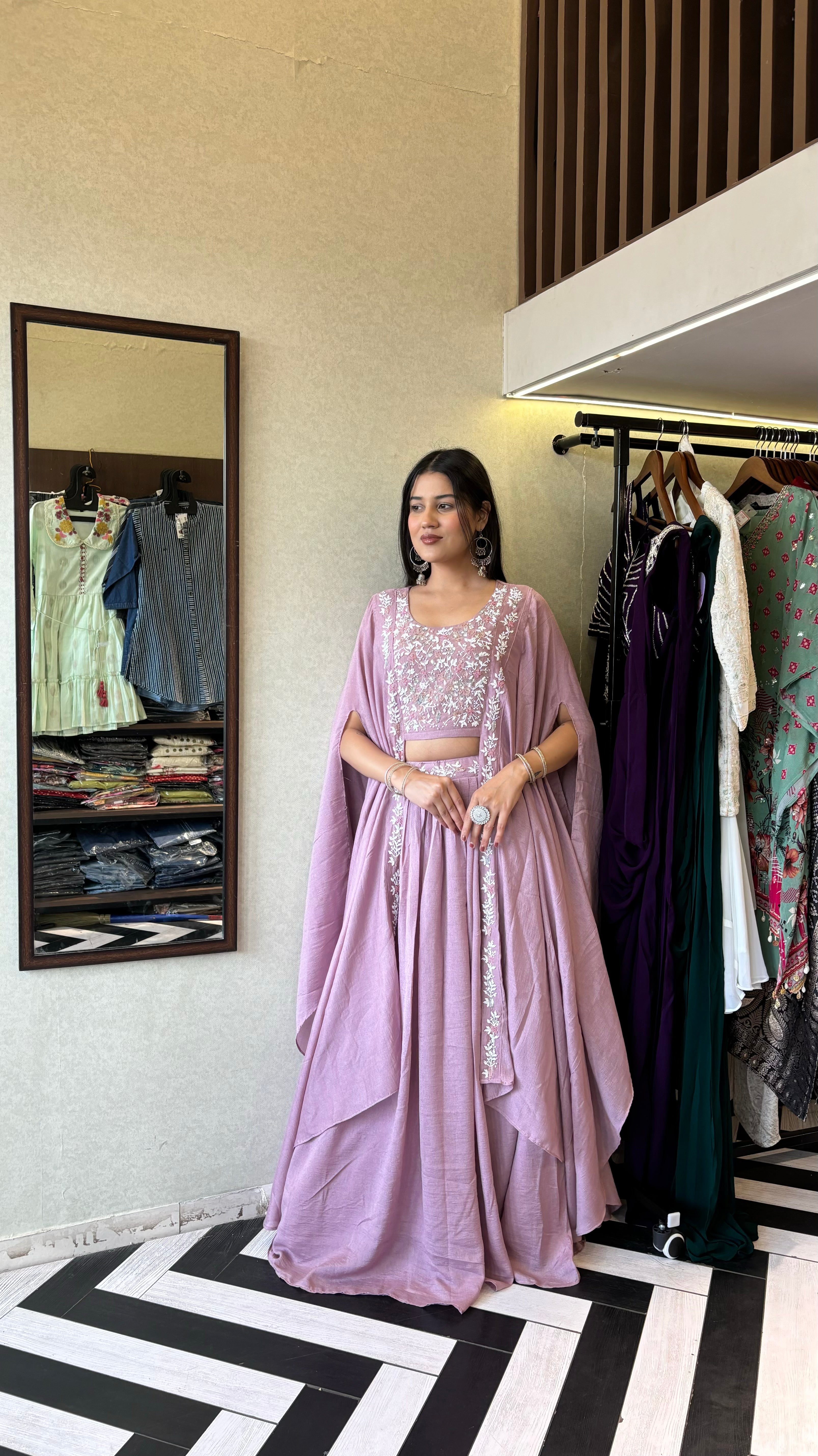 Image of Pure Georgette 2 Piece Set with Gown