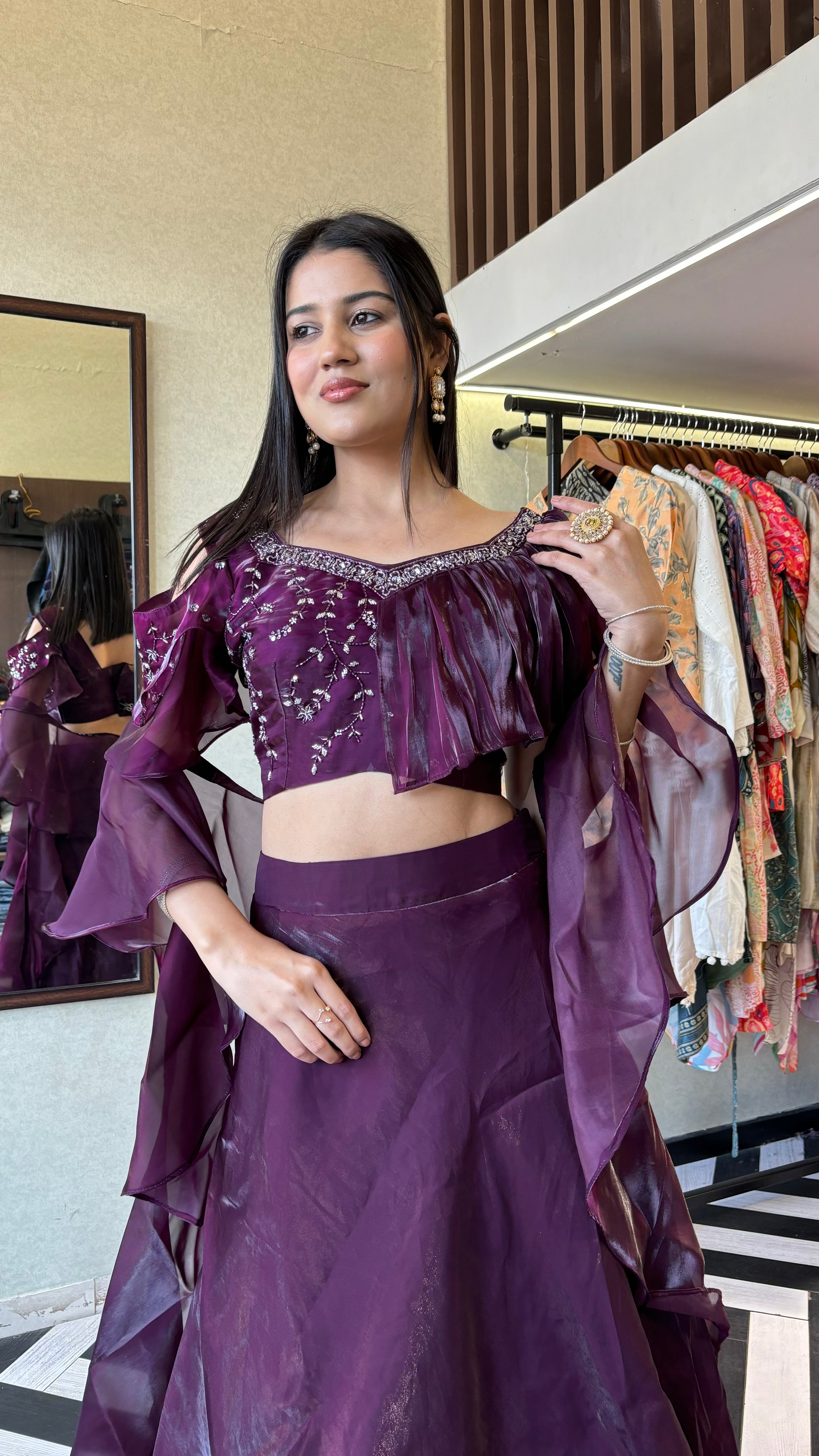 Pure Jimi Chu Indo Western Piece with Hand work