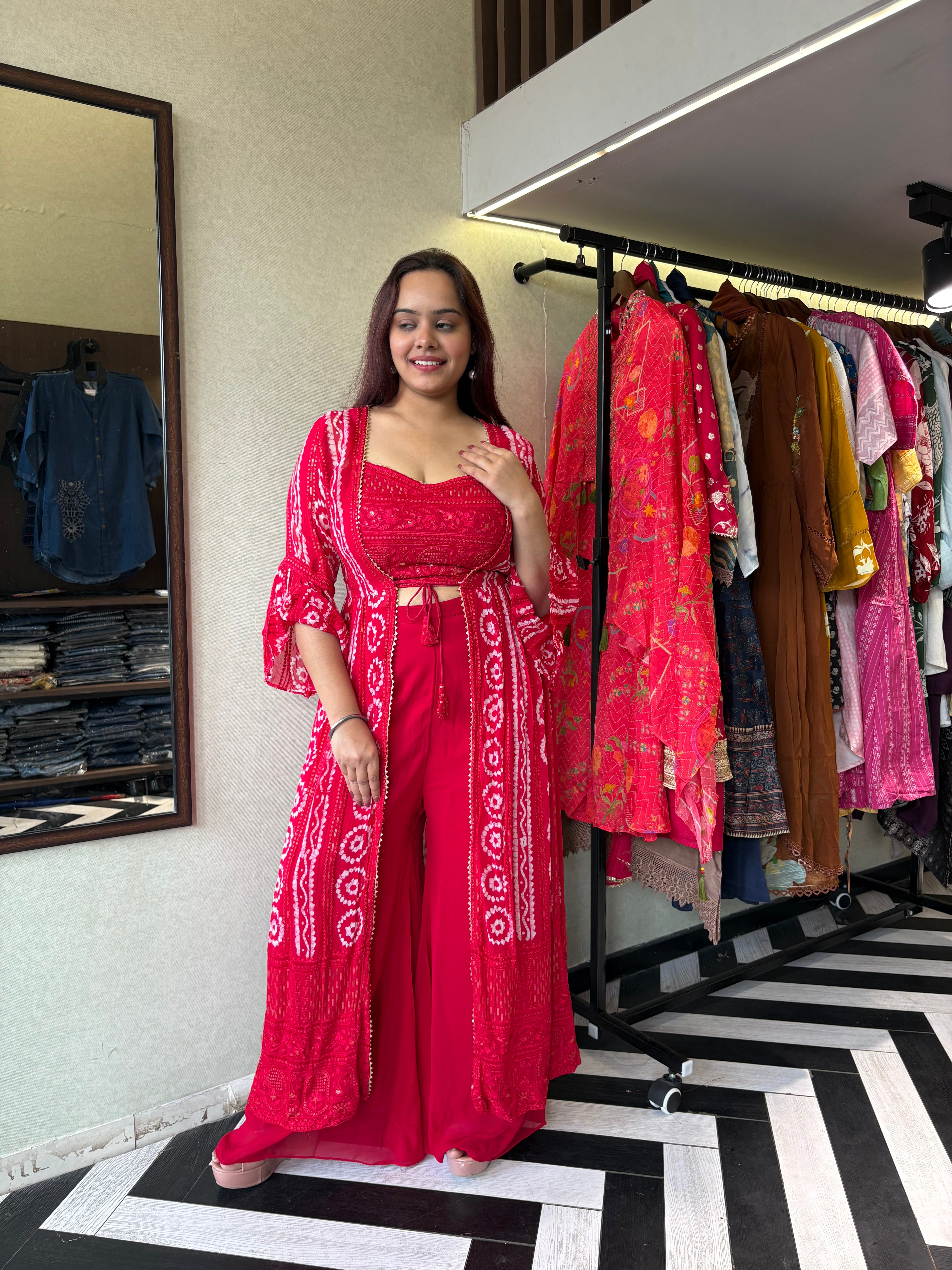 Image of Pure Georgette 3 Piece with Hand work