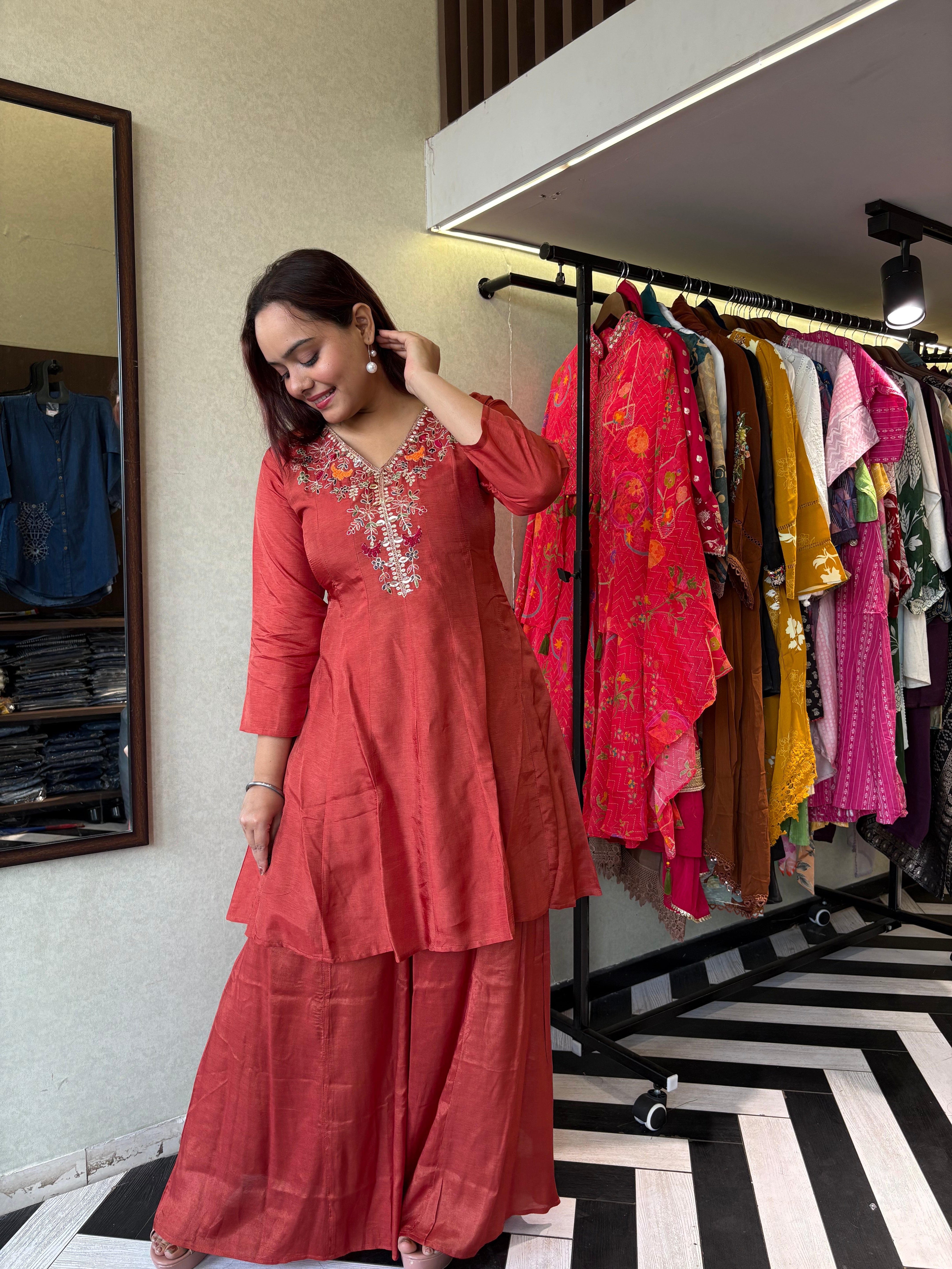 Image of Pure Georgette 3 Piece with Hand work