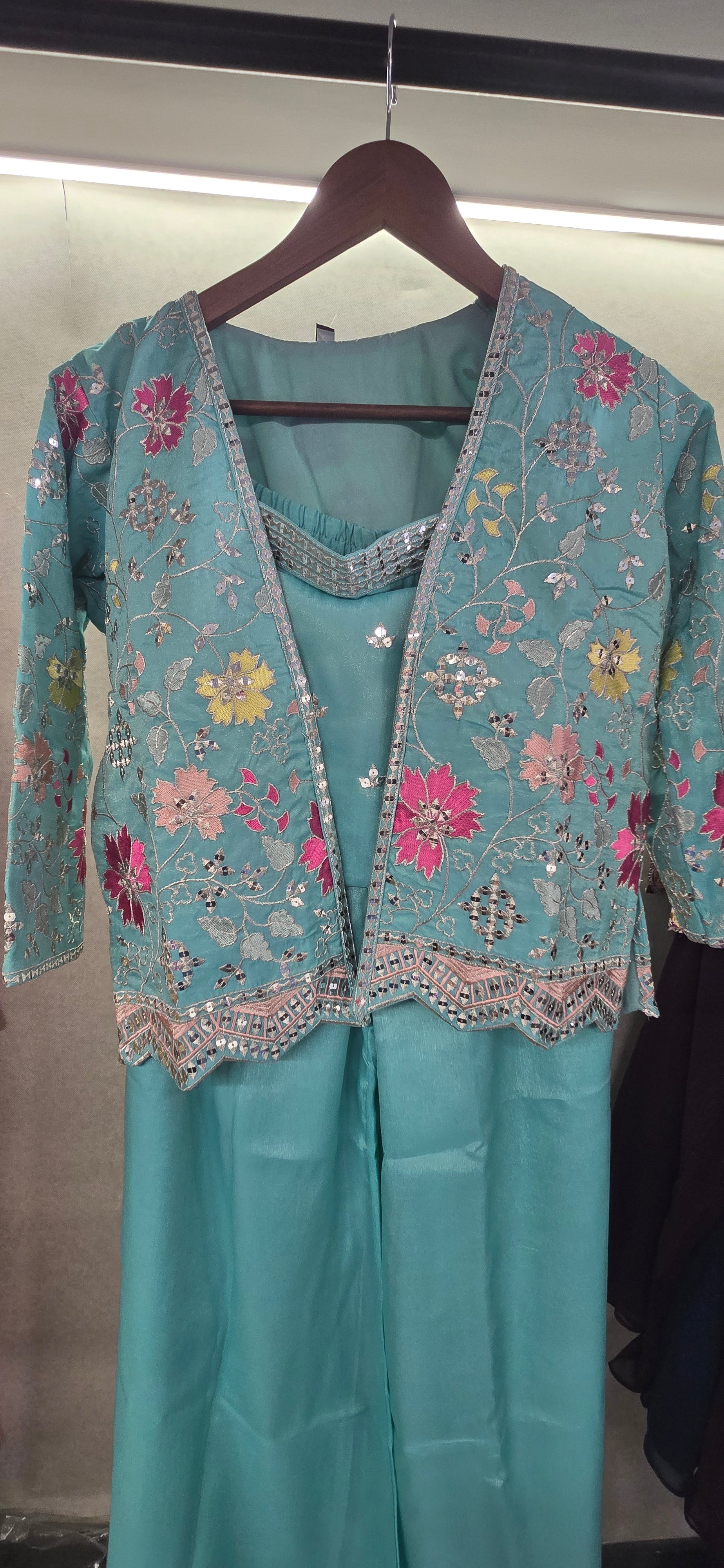 Designer Indo Western Shimmer Fabric 3 piece