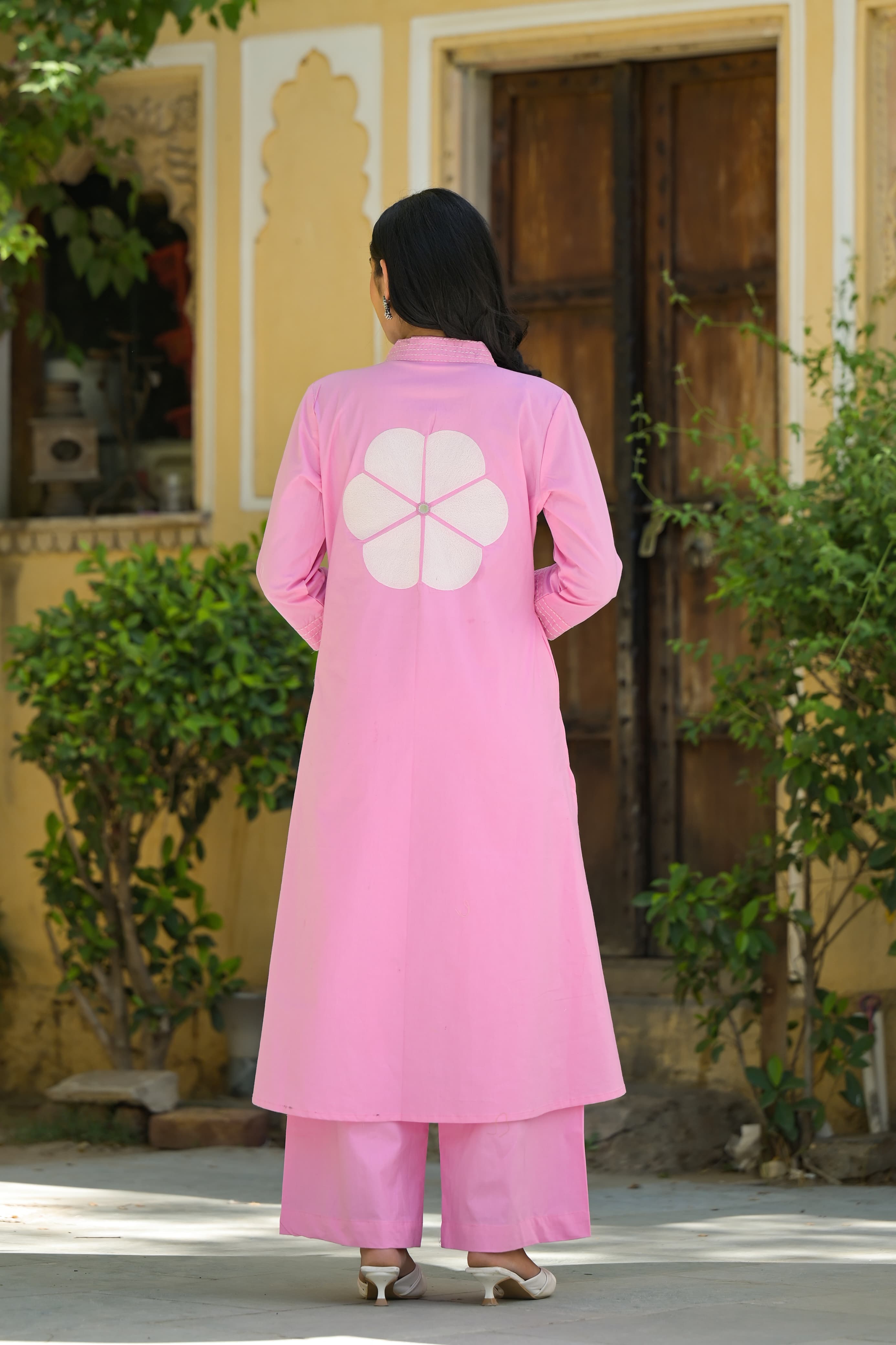 Image of Pure Cotton 2 Piece Set with Orignal Mirror Hand work