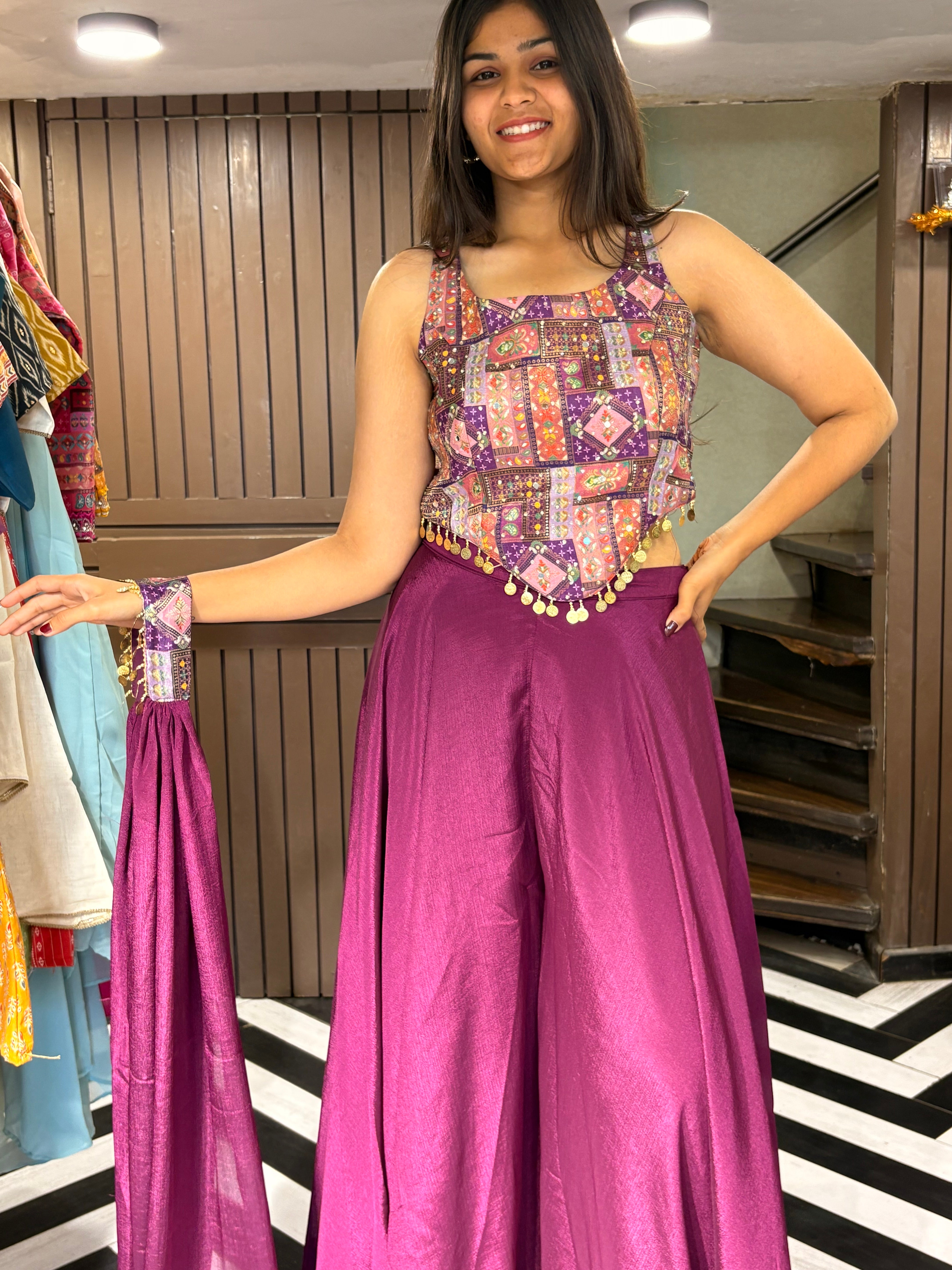 Image of Pure Georgette Indo western