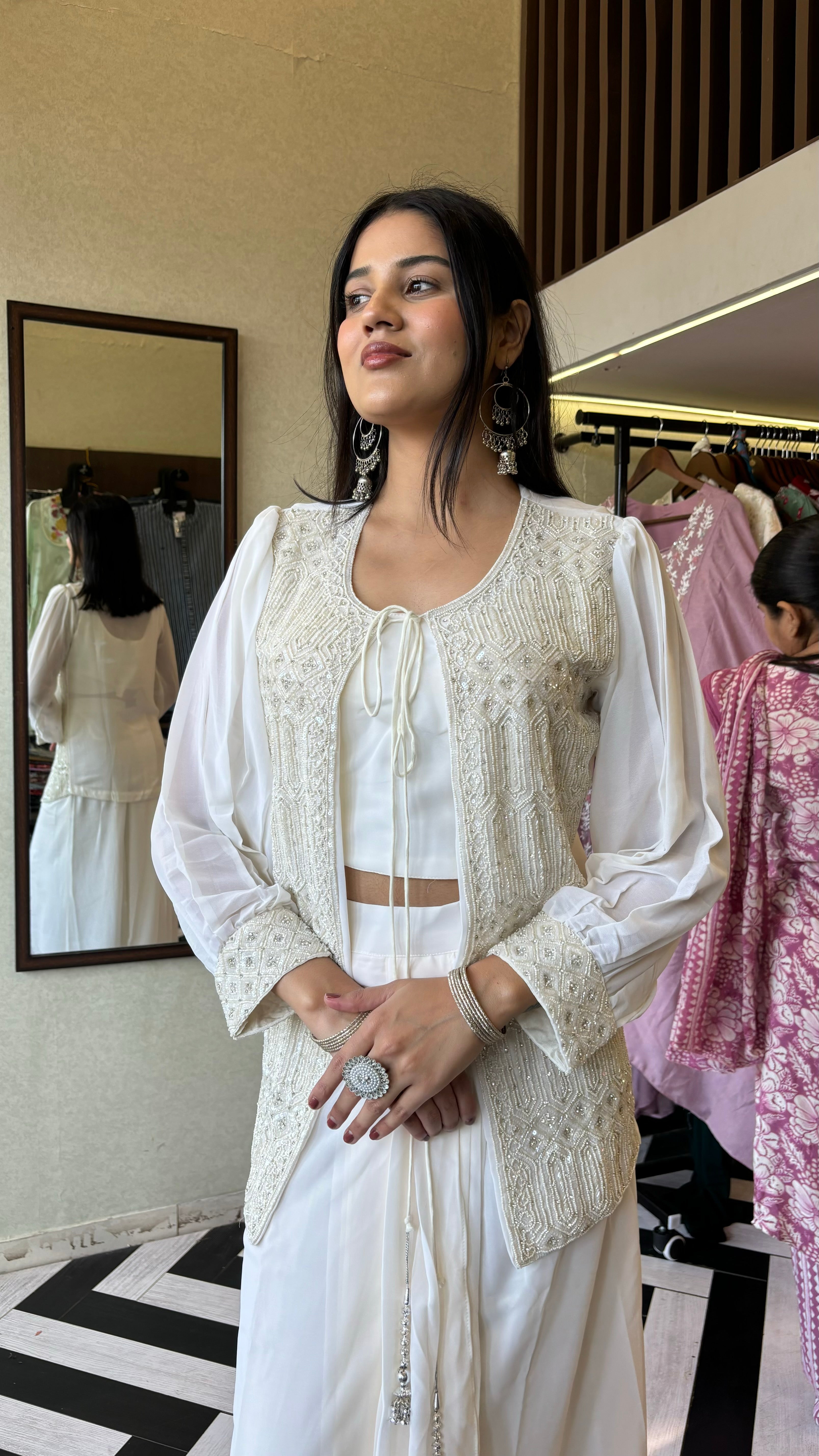 Image of Pure Georgette Indo western 3 Piece