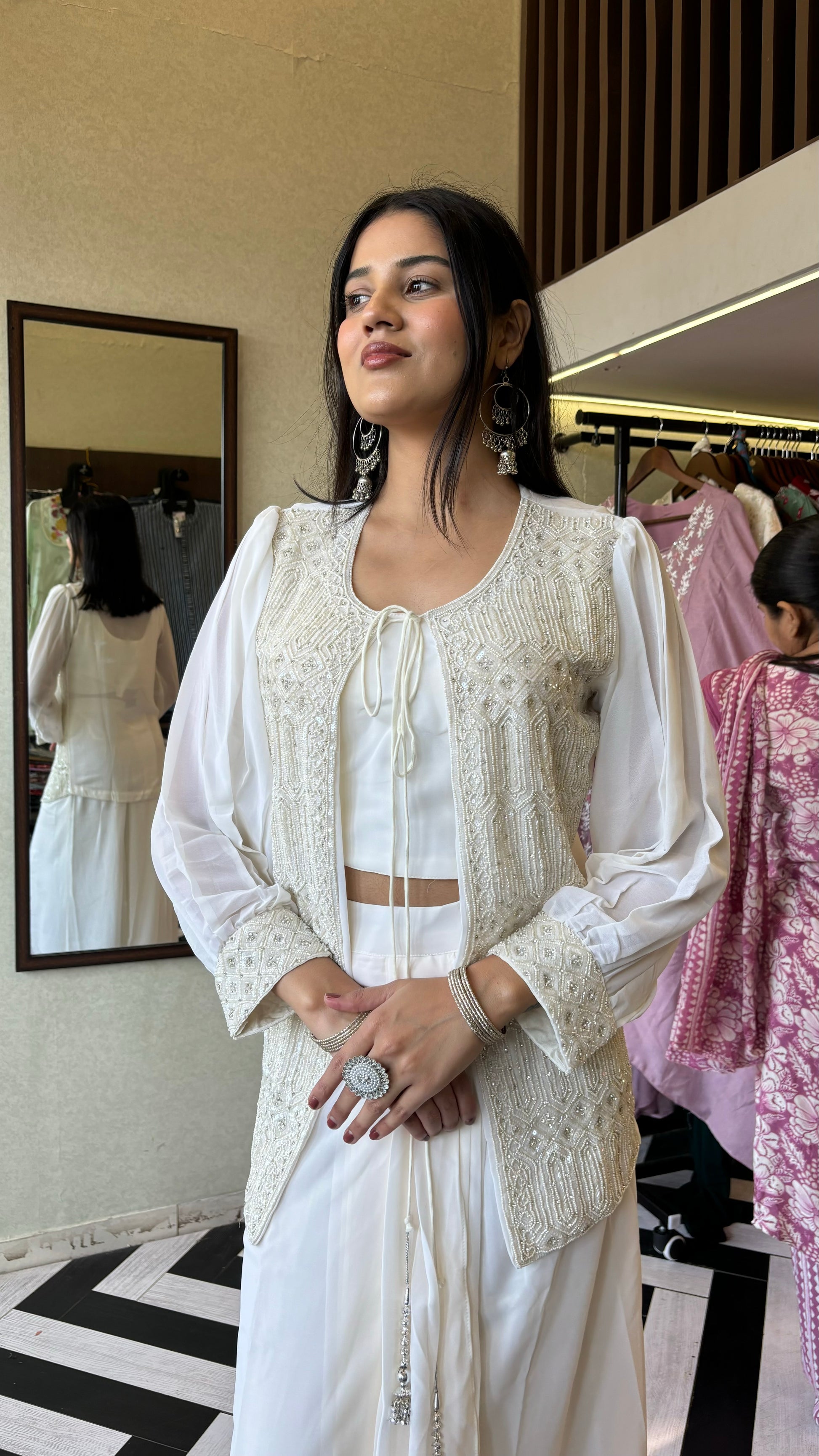 Pure Georgette Indo western 3 Piece