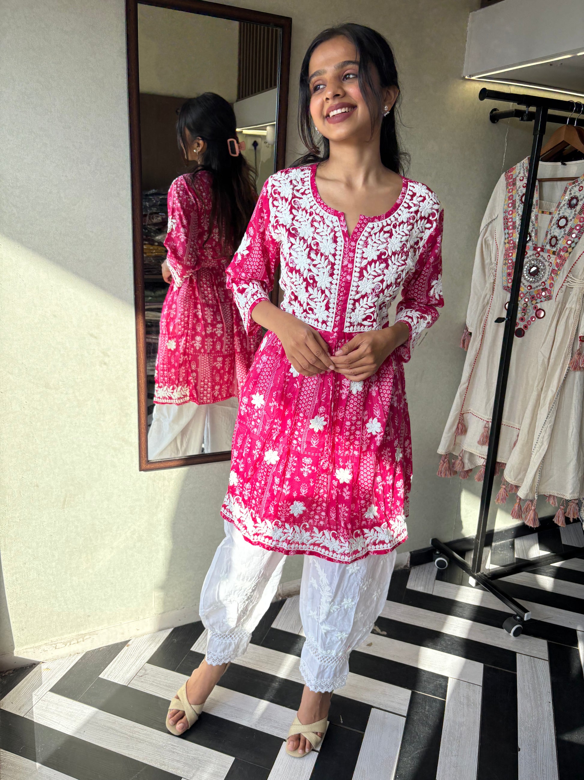 Pure Lucknowi 2 Piece Embroidery Coord Set