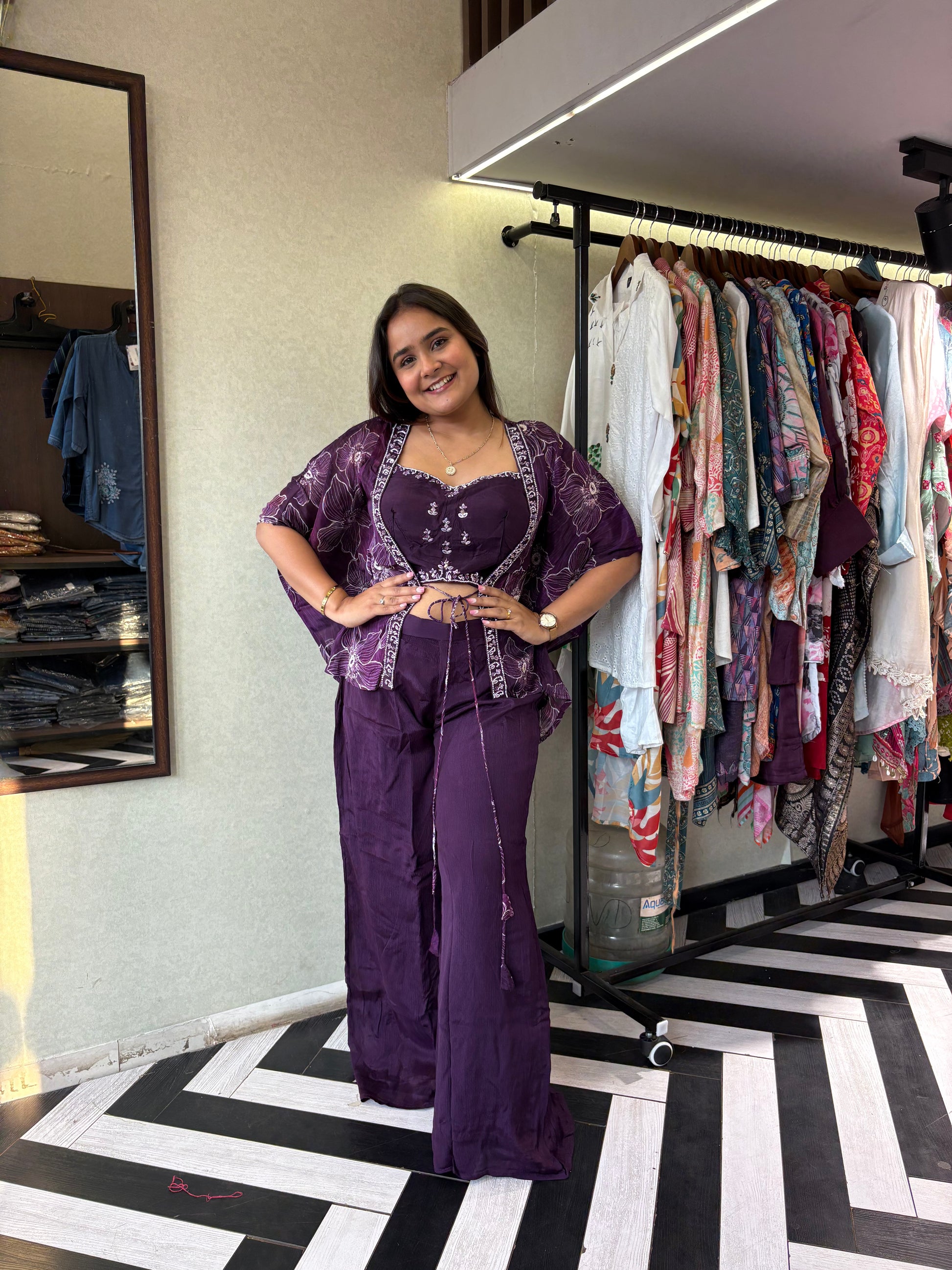 Pure Shimmer 3 Piece with Hand work