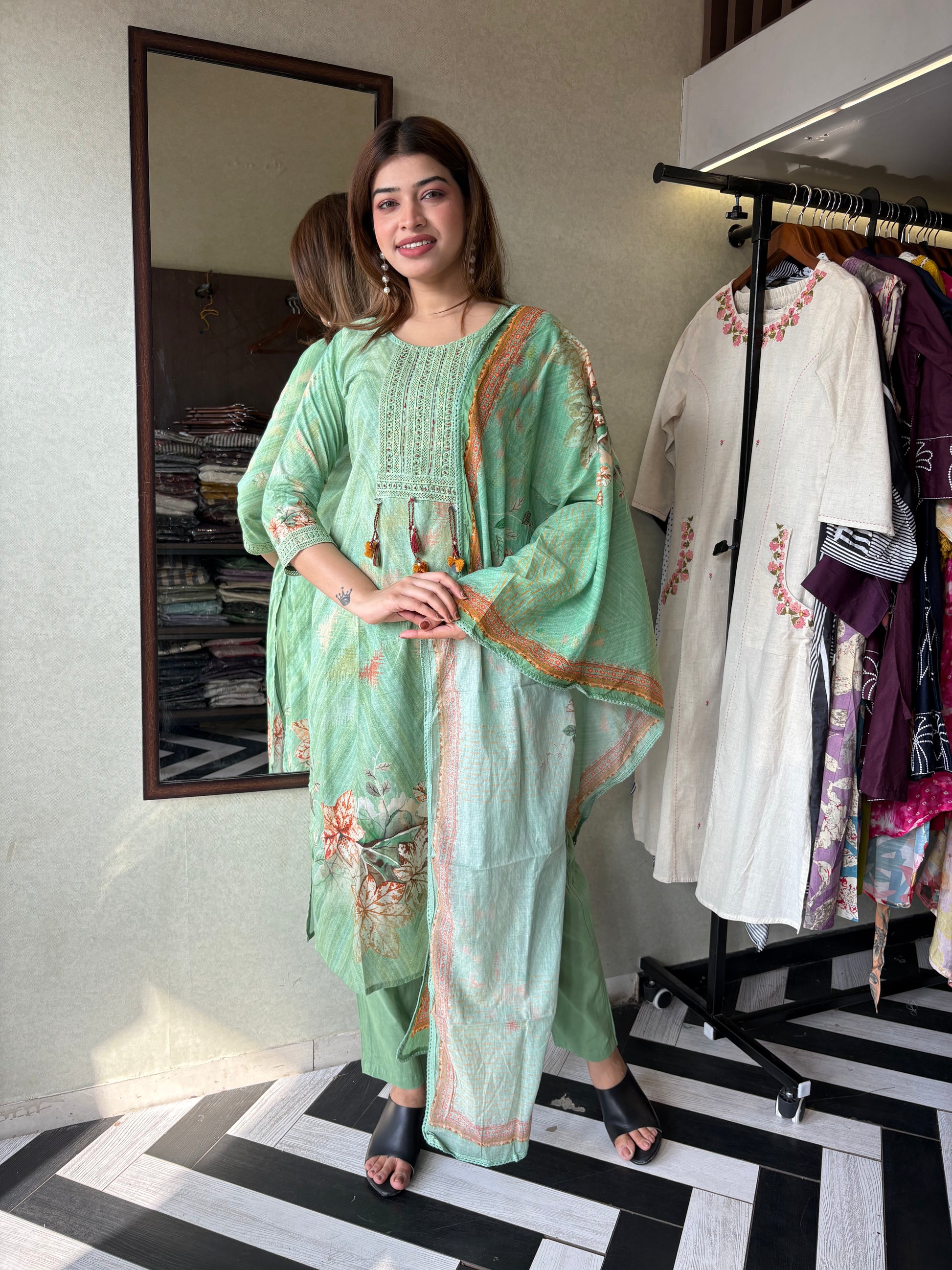 Pure Cotton Designer Kurti Sets