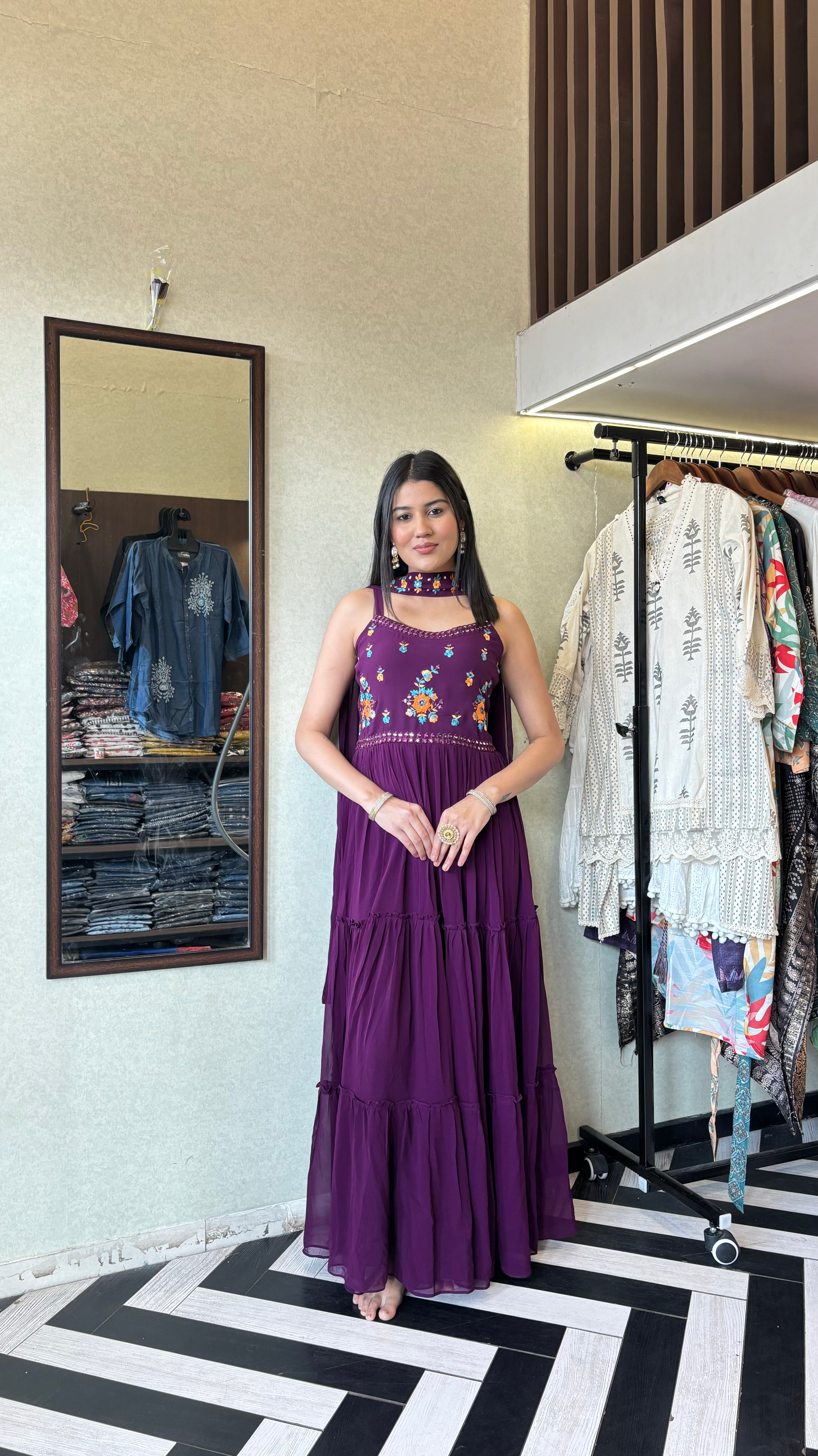 Pure Shimmer 3 Piece with Hand work