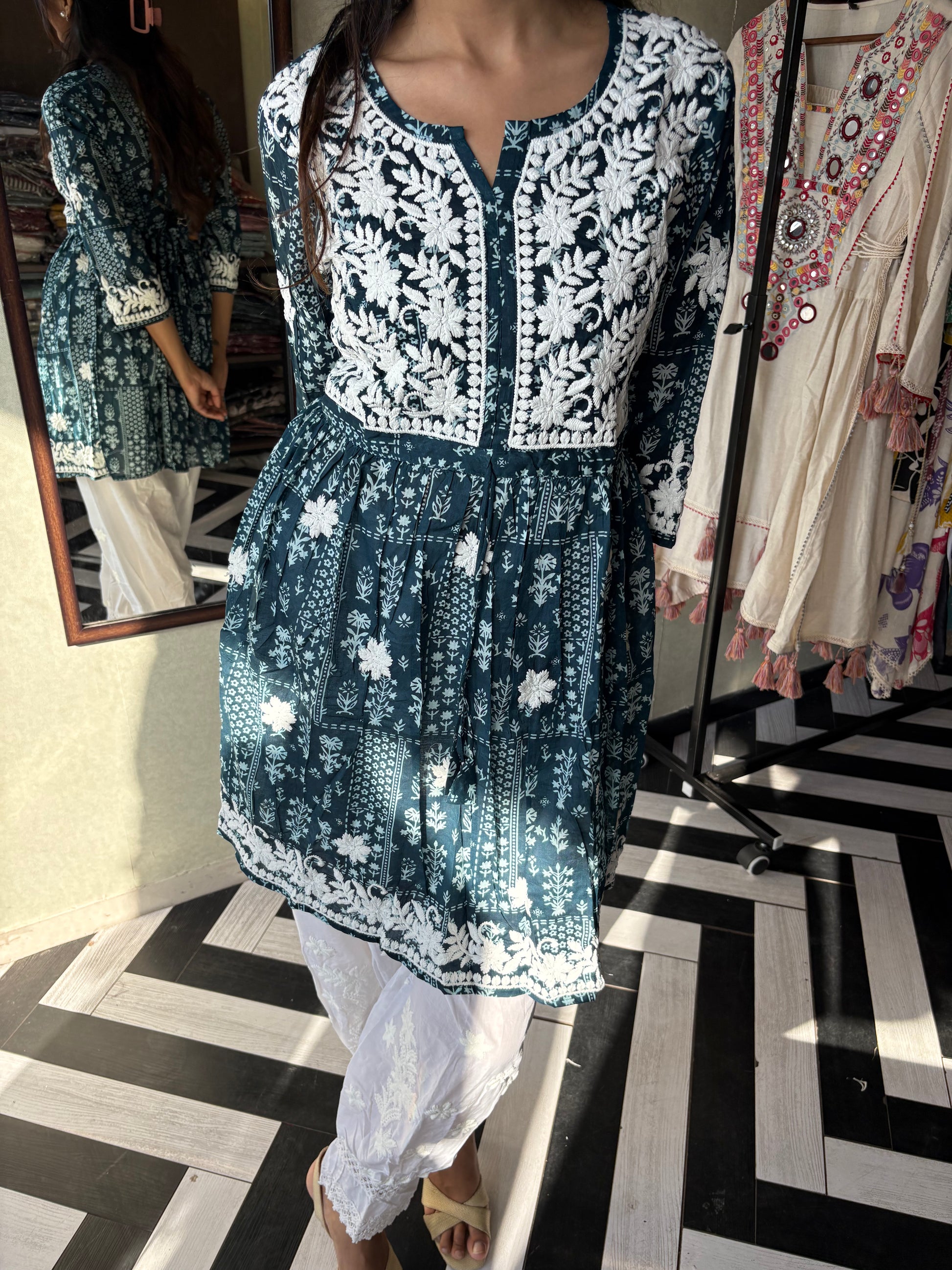 Pure Lucknowi 2 Piece Embroidery Coord Set