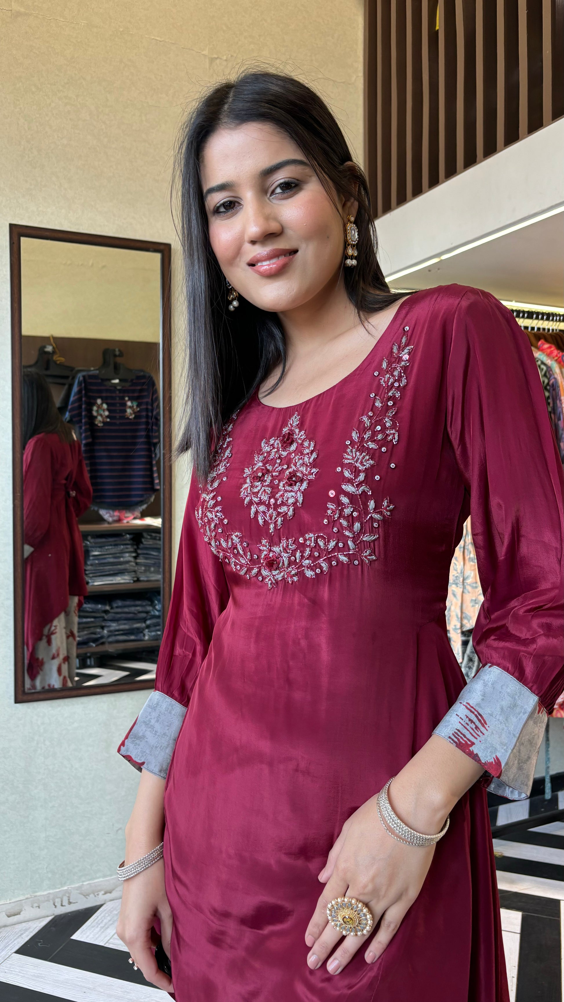 Pure Crepe Indo western 2 Piece Set