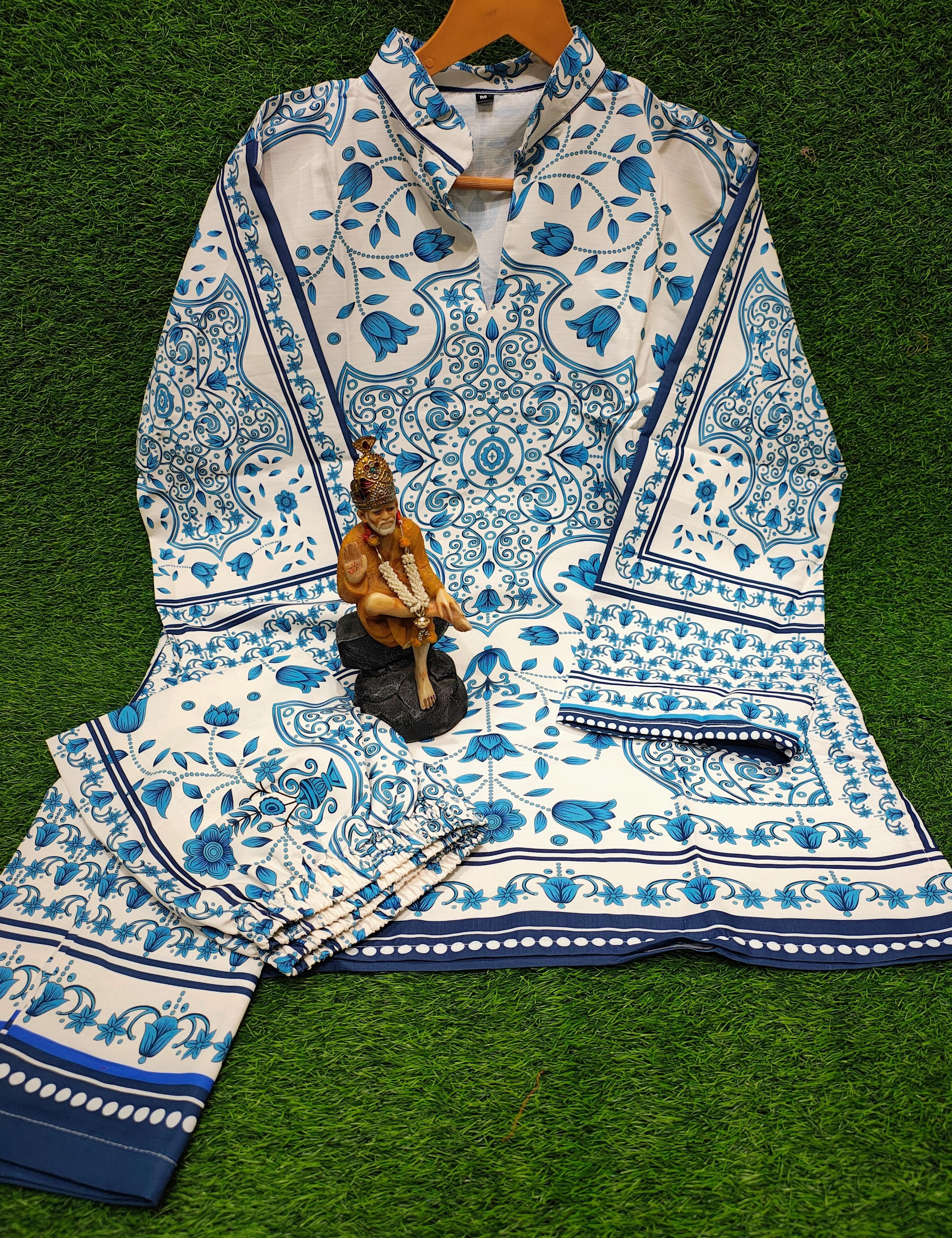 Cotton speggati katha cotton two piece set