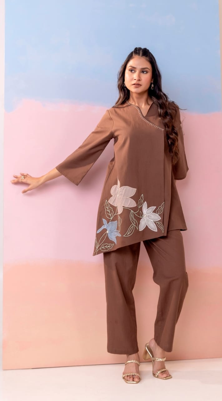 Pure Cotton 2 Piece Coord Set with Embroidery