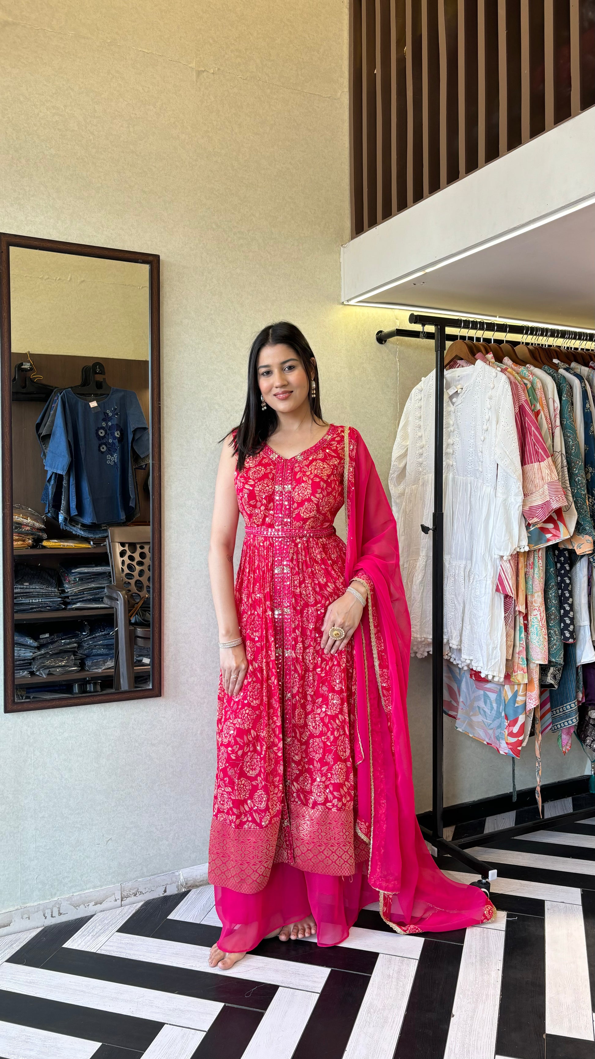 Pure Georgette 3 Piece Set with Hand work