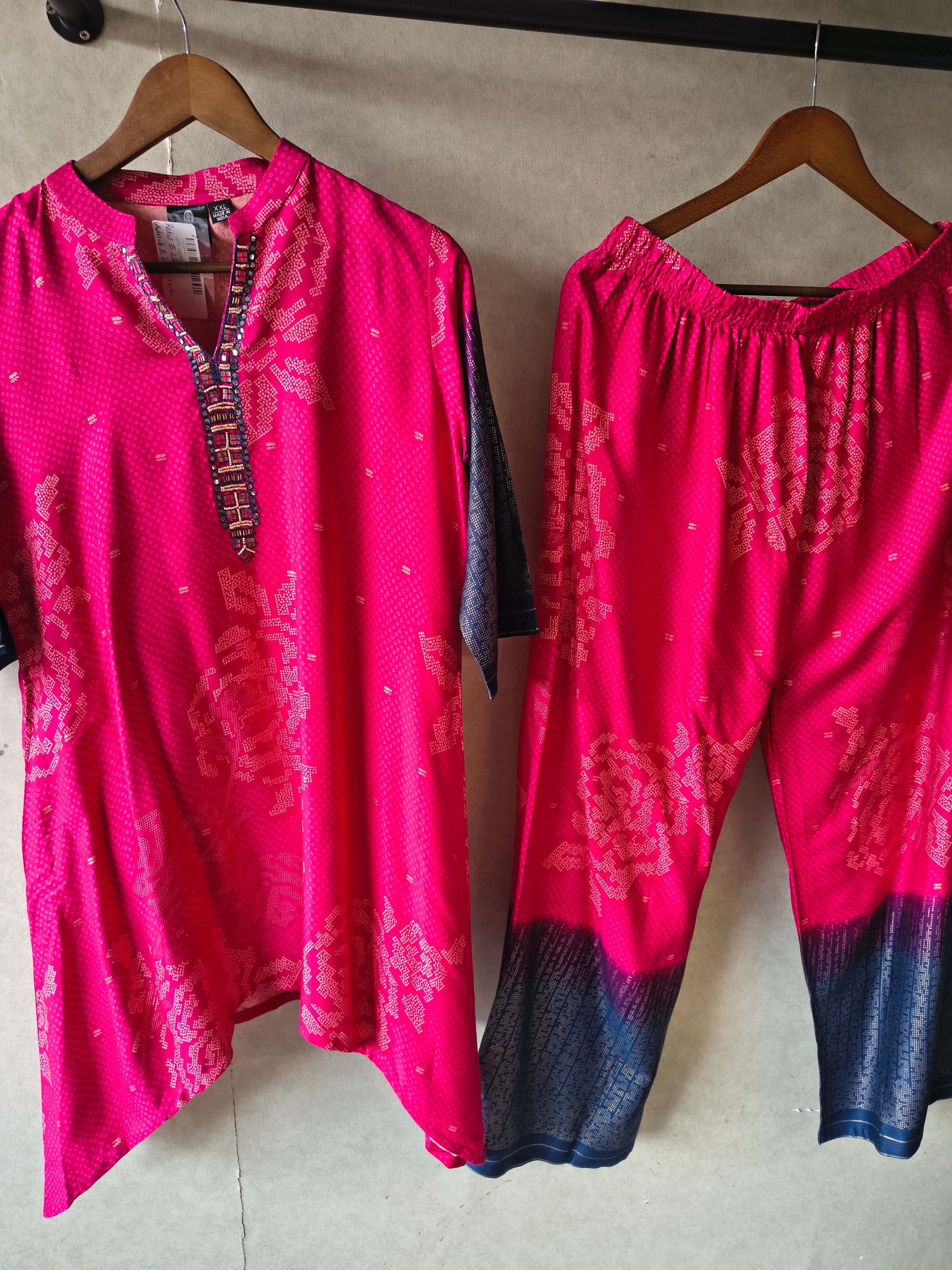 Image of Fuchsia Ikat Fusion Co-Ord Set