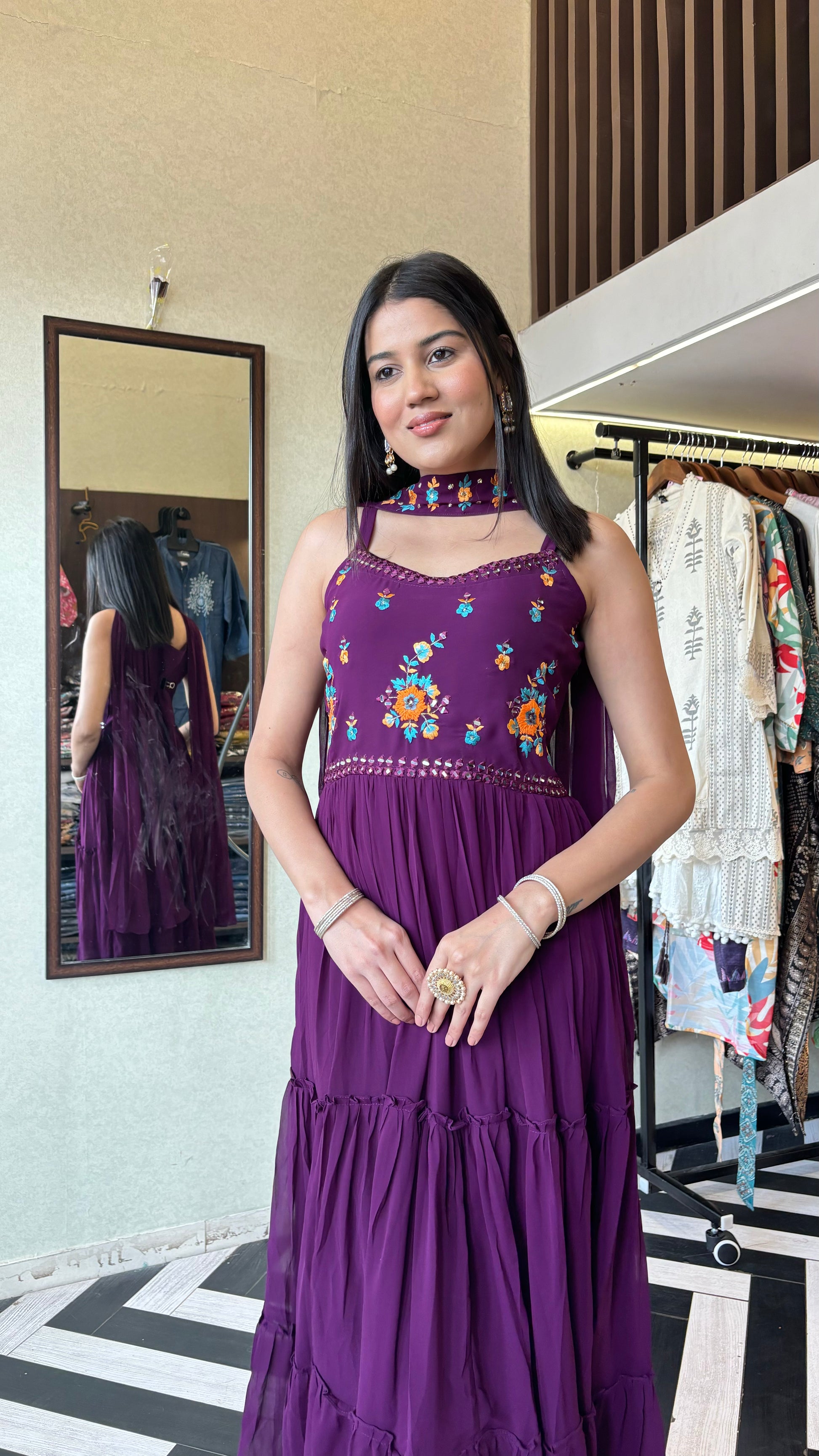 Pure Shimmer 3 Piece with Hand work