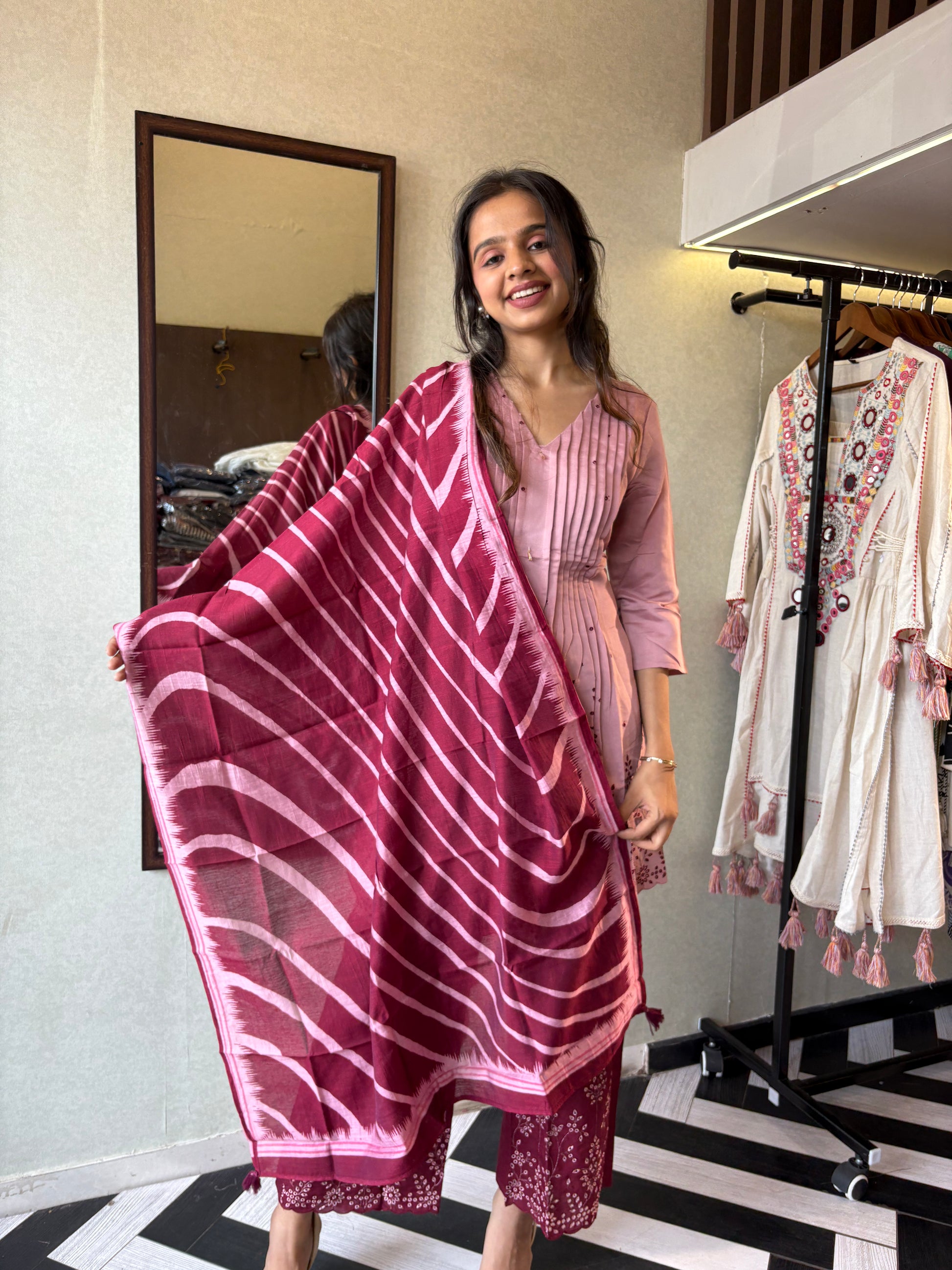 Bold in Red. Beautiful in Every Way!

Turn heads in this stunning 3-piece kurti set, crafted from breathable rayon cotton for all-day comfort and festive flair.