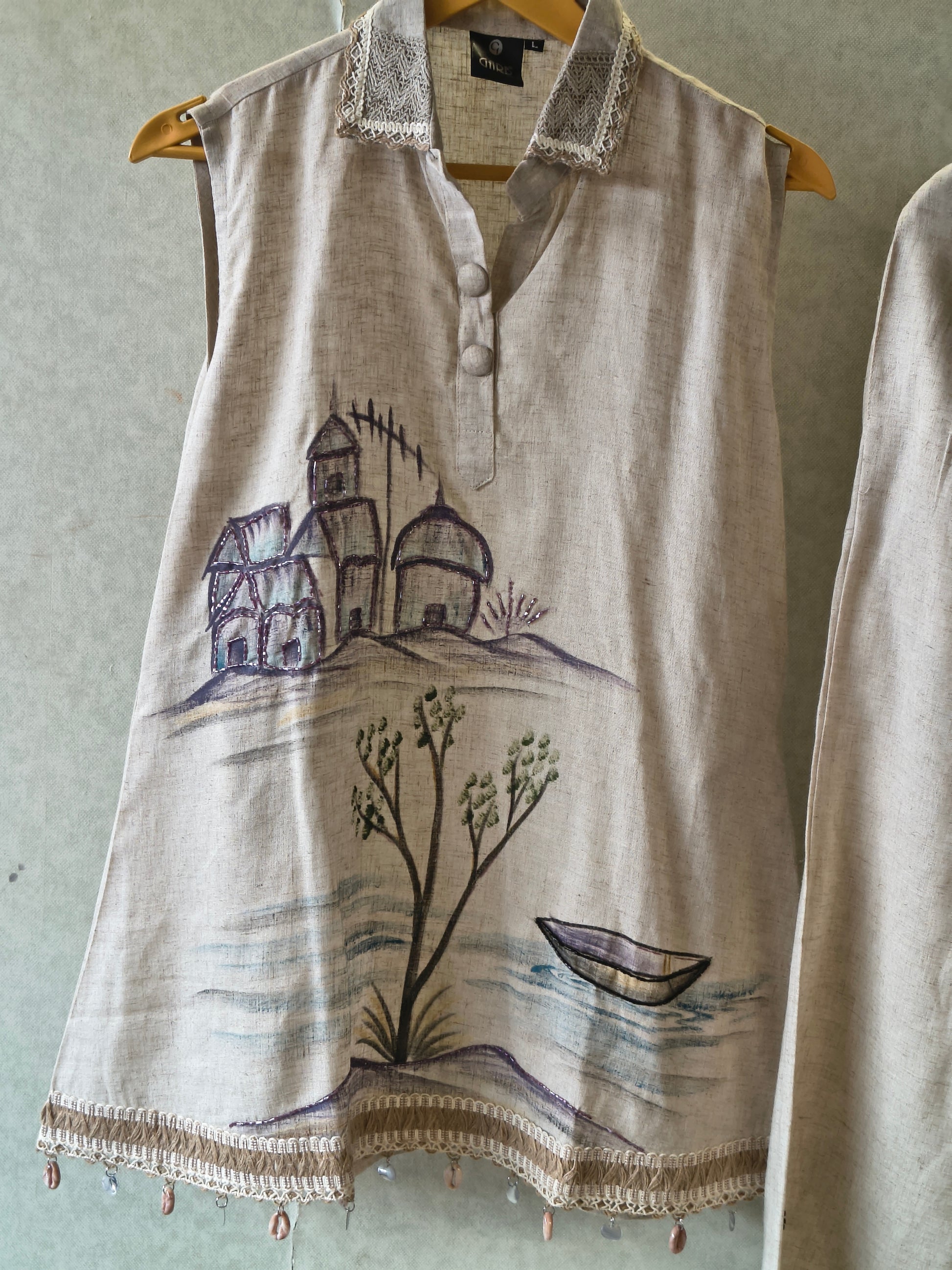 Natural Linen Scenic Art Co-Ord Set